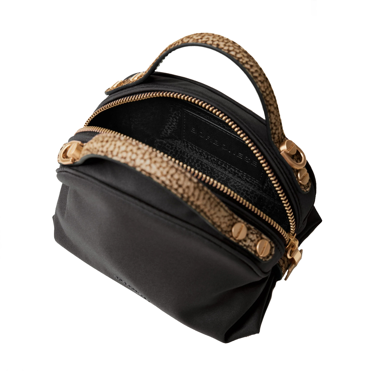 Borbonese Bauletto Sexy Bag Mini Nero OP Naturale - 6 Borbonese Bauletto Sexy Bag Mini Nero OP Naturale - 6