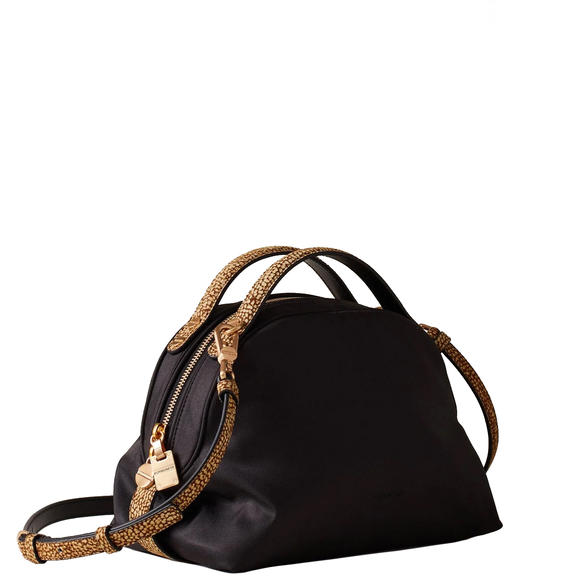Borbonese Bauletto Sexy Bag Small Nero OP Naturale - 3 Borbonese Bauletto Sexy Bag Small Nero OP Naturale - 3