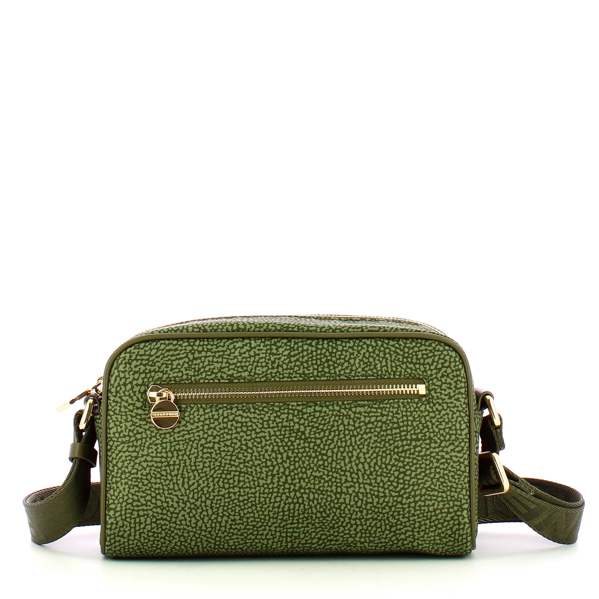 Borbonese Tracollina Small in Nylon Riciclato Verde Militare - 1 Borbonese Tracollina Small in Nylon Riciclato Verde Militare - 1