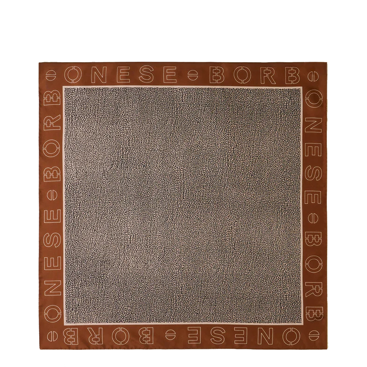 Borbonese Foulard OP Logo Outline 70x70 Caramello OP Naturale - 1 Borbonese Foulard OP Logo Outline 70x70 Caramello OP Naturale - 1