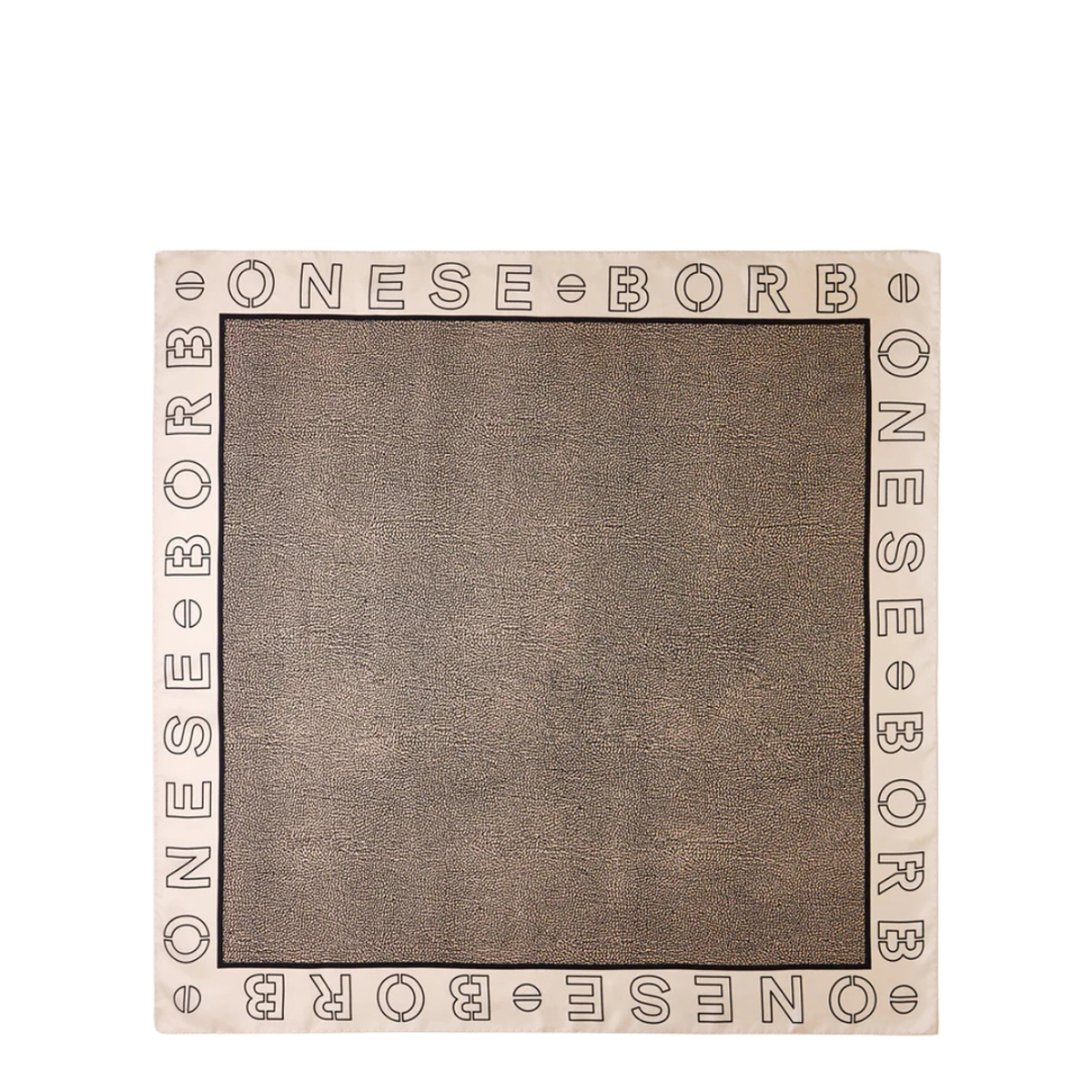 Borbonese Foulard OP Logo Outline 70x70 Chantilly Cream OP Naturale - 1 Borbonese Foulard OP Logo Outline 70x70 Chantilly Cream OP Naturale - 1