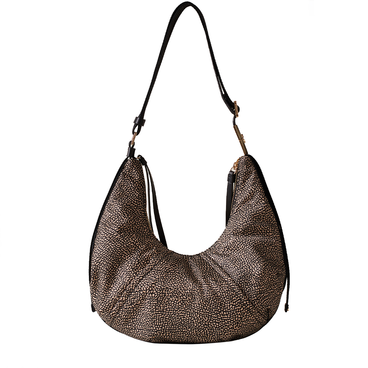 Borbonese Borsa Hobo Small OP Naturale Nero - 3 Borbonese Borsa Hobo Small OP Naturale Nero - 3