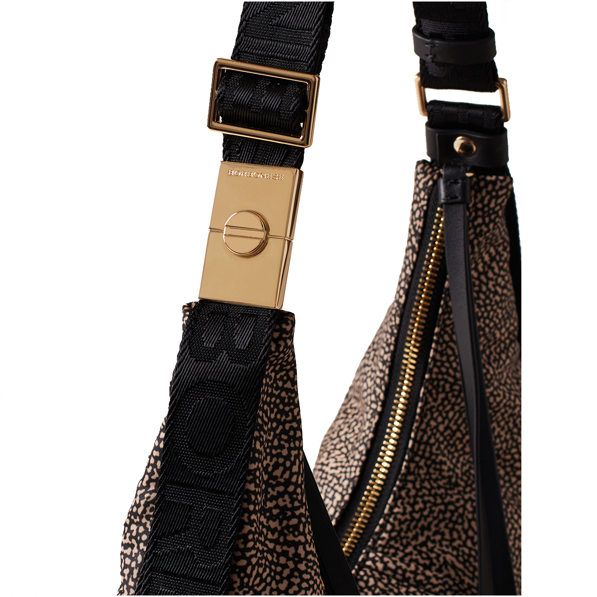 Borbonese Borsa Hobo Small OP Naturale Nero - 4 Borbonese Borsa Hobo Small OP Naturale Nero - 4