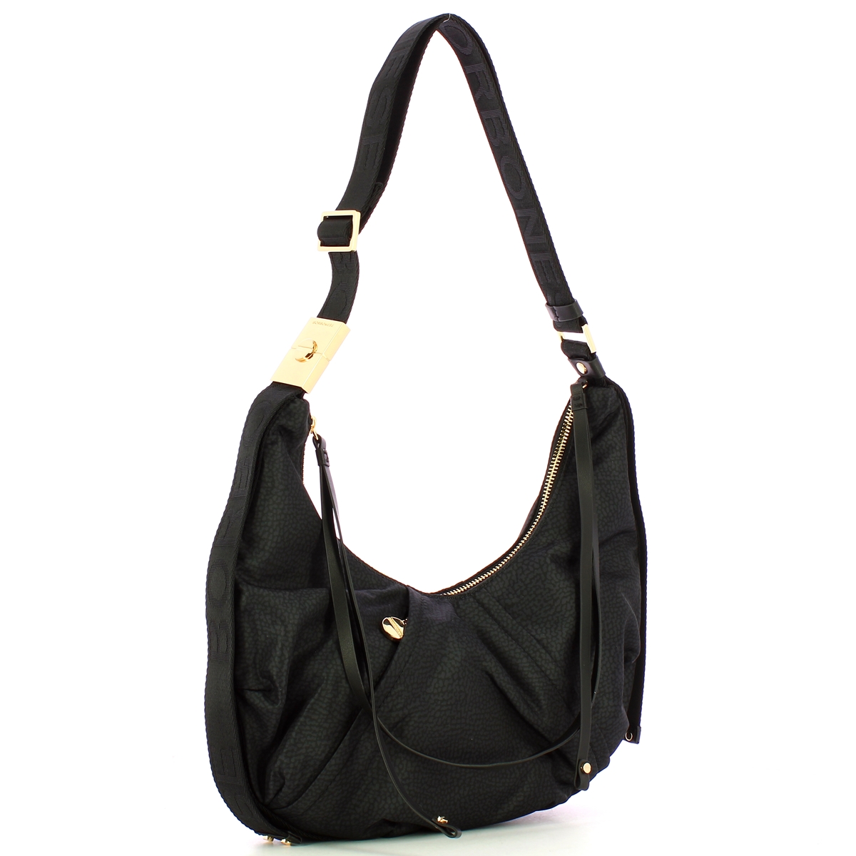 Borbonese Borsa Hobo Small Dark Black - 2 Borbonese Borsa Hobo Small Dark Black - 2