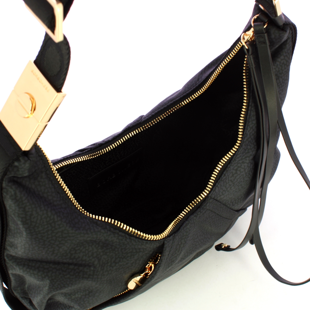 Borbonese Borsa Hobo Small Dark Black - 4 Borbonese Borsa Hobo Small Dark Black - 4