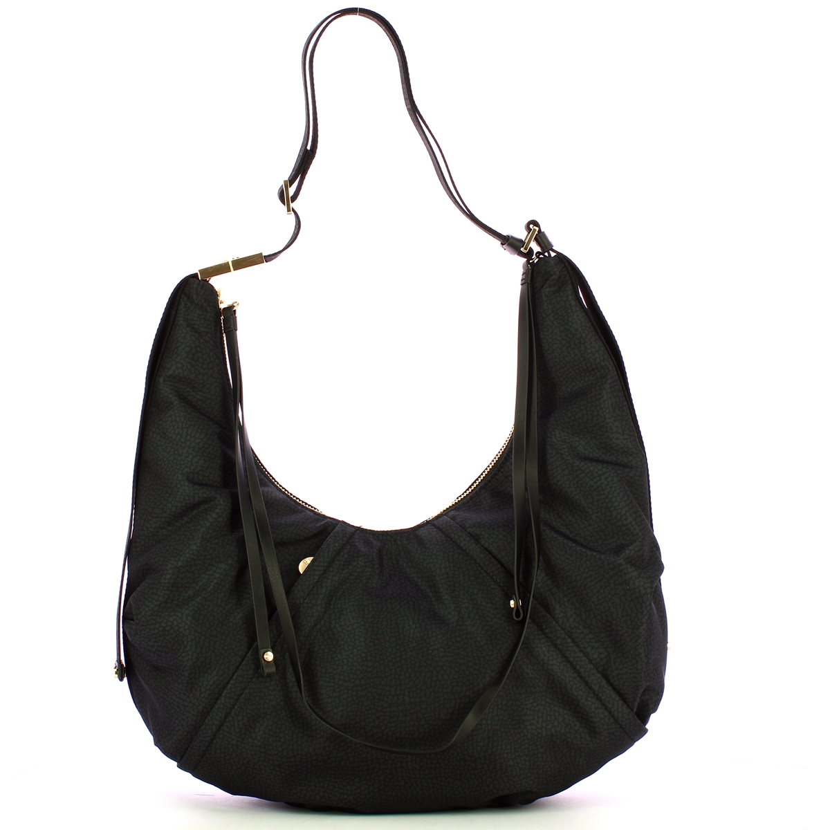 Borbonese Borsa Hobo Medium Dark Black - 1 Borbonese Borsa Hobo Medium Dark Black - 1