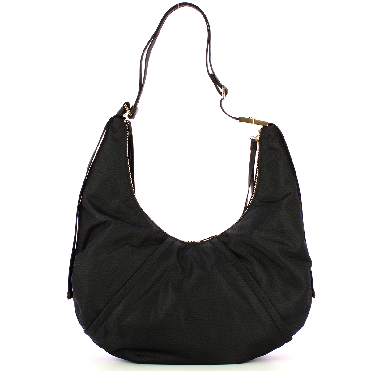 Borbonese Borsa Hobo Medium Dark Black - 3 Borbonese Borsa Hobo Medium Dark Black - 3