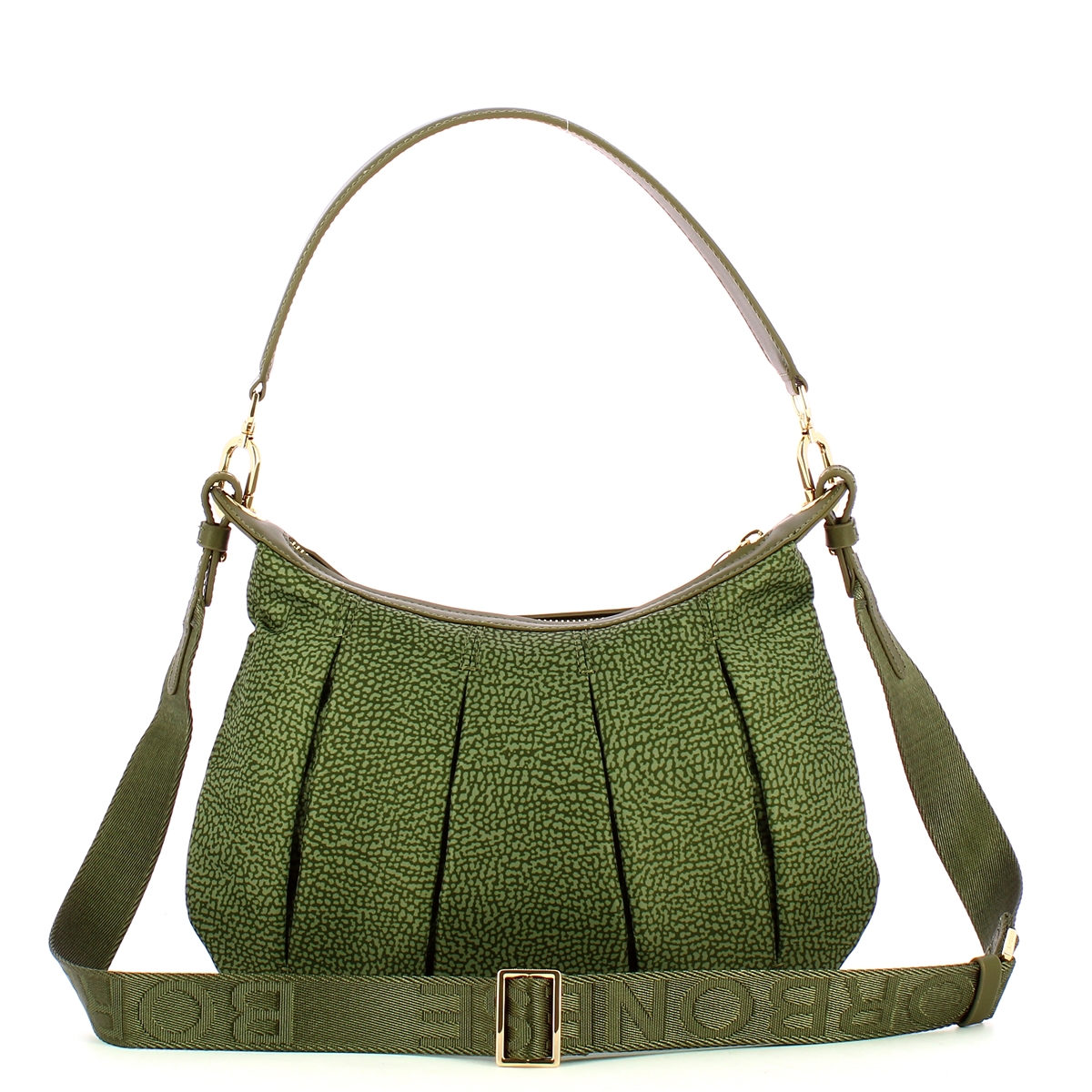 Borbonese Sottospalla Hobo Small Verde Militare - 3 Borbonese Sottospalla Hobo Small Verde Militare - 3
