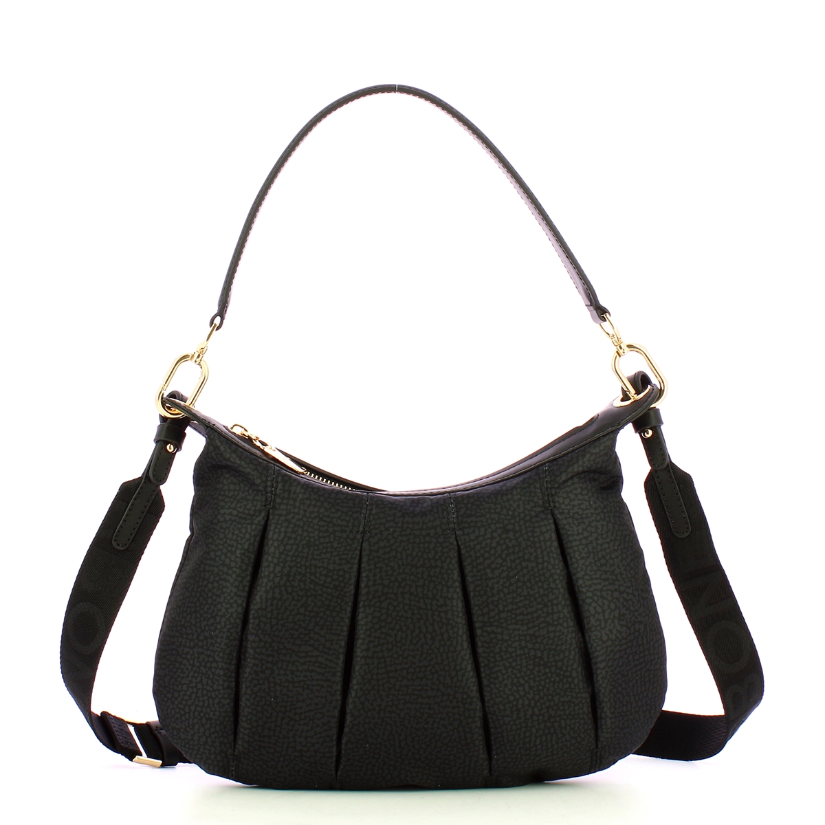 Borbonese Sottospalla Hobo Small Dark Black - 1 Borbonese Sottospalla Hobo Small Dark Black - 1