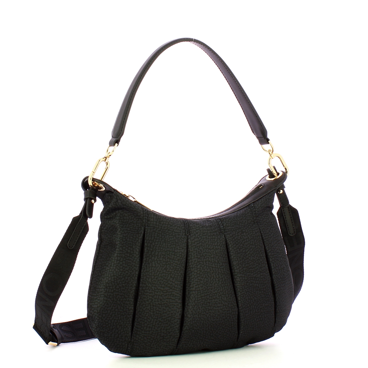 Borbonese Sottospalla Hobo Small Dark Black - 2 Borbonese Sottospalla Hobo Small Dark Black - 2