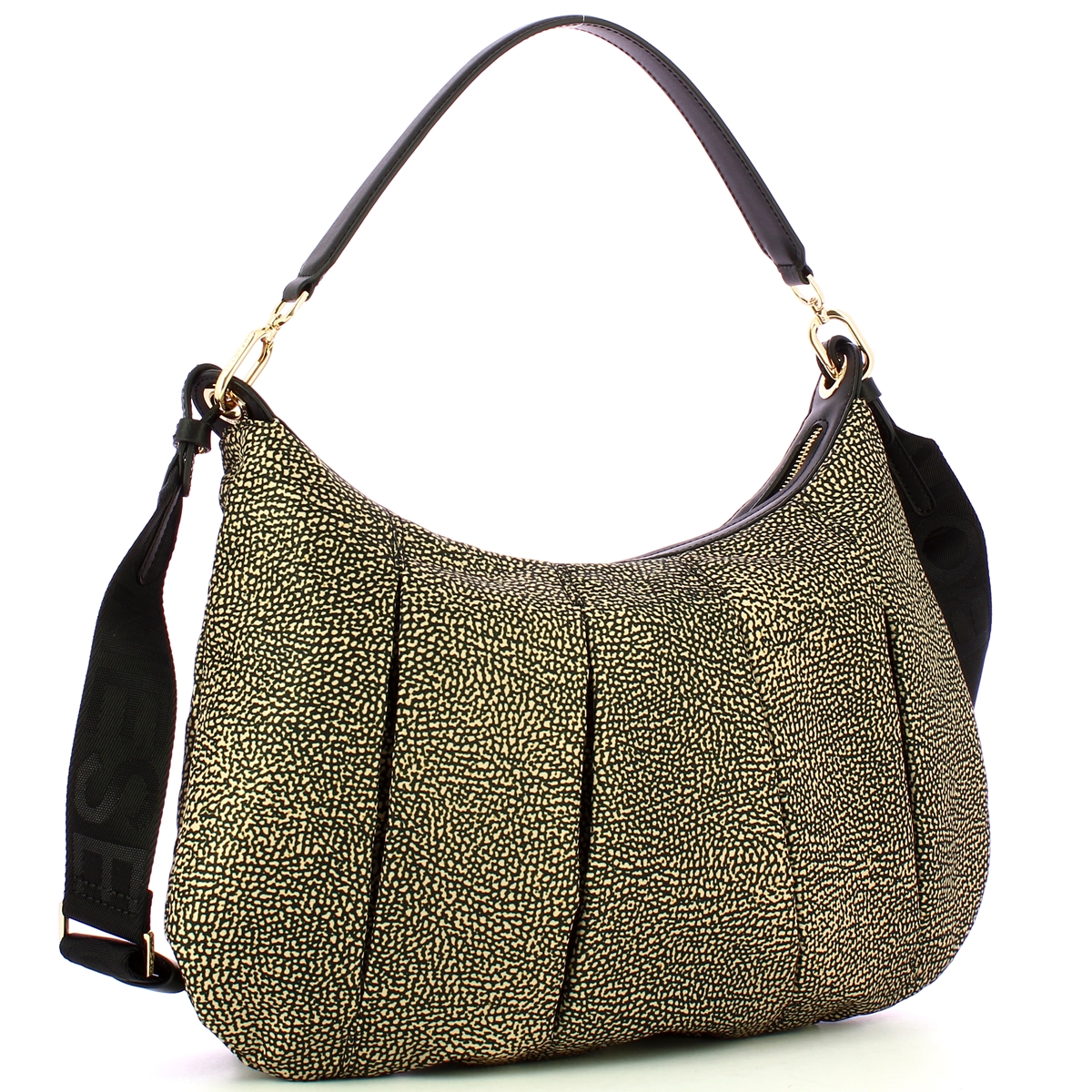 Borbonese Hobo Medium OP Naturale Nero - 2 Borbonese Hobo Medium OP Naturale Nero - 2