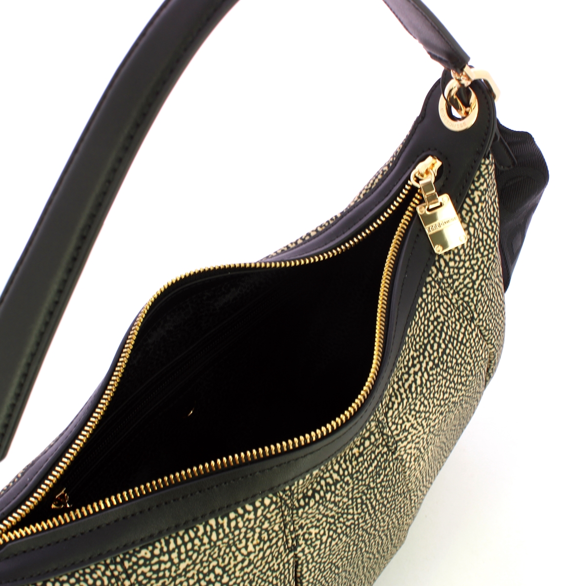 Borbonese Hobo Medium OP Naturale Nero - 4 Borbonese Hobo Medium OP Naturale Nero - 4