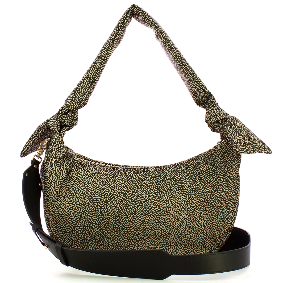 Borbonese Borsa a spalla Hobo Lover Medium OP Naturale Nero - 3