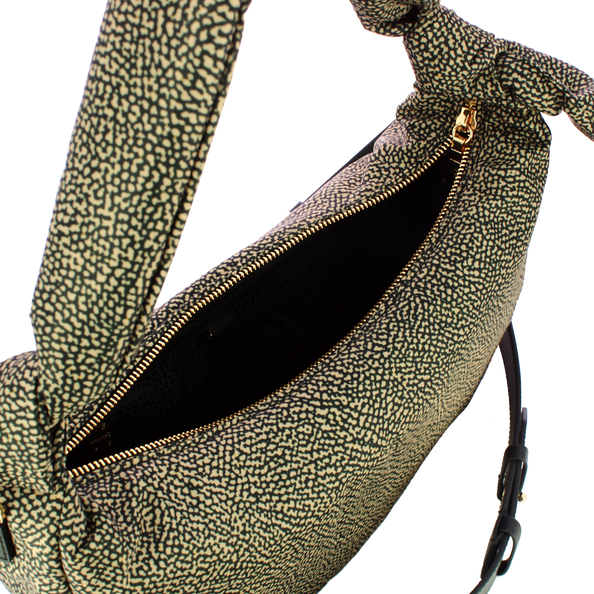 Borbonese Borsa a spalla Hobo Lover Medium OP Naturale Nero - 4