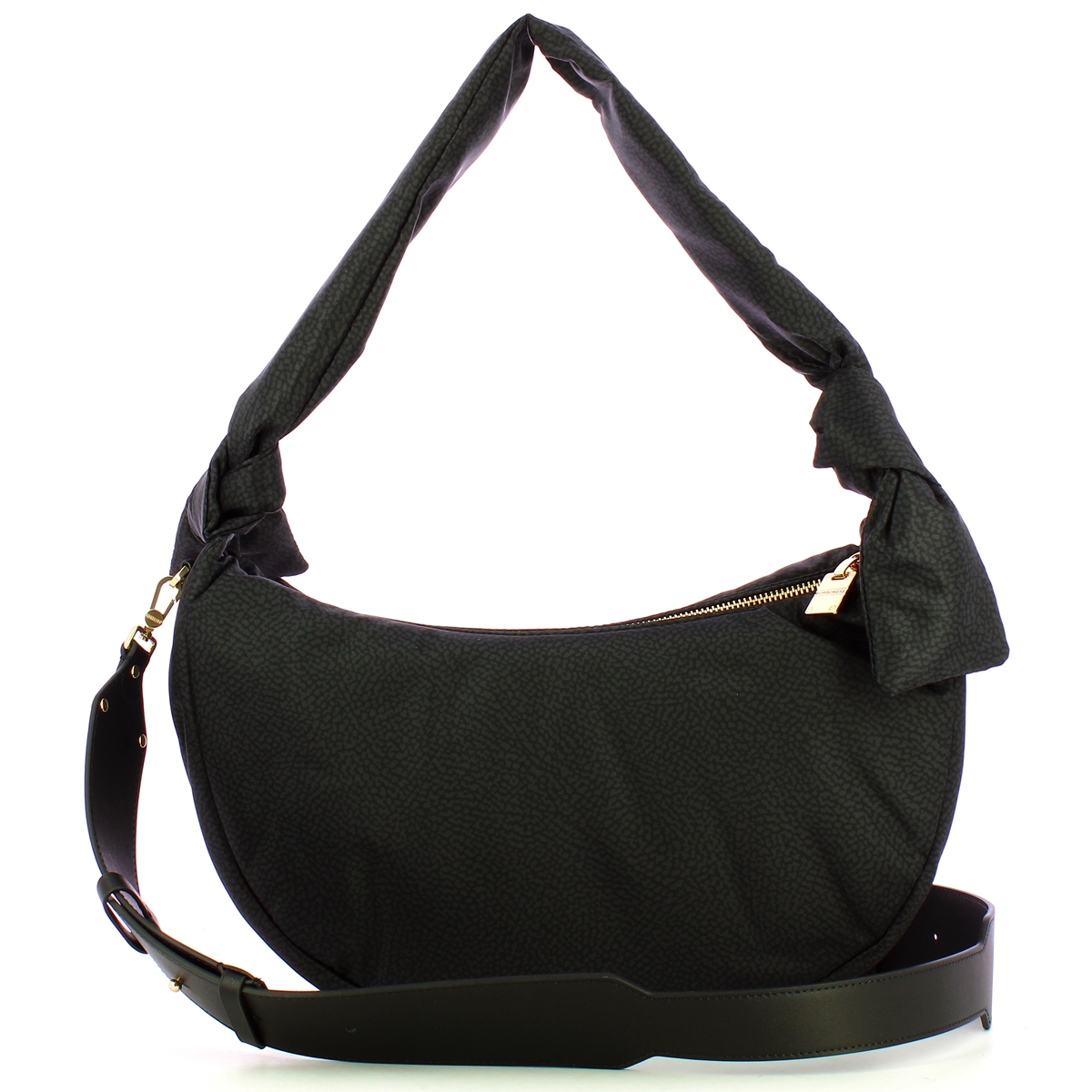 Borbonese Borsa a spalla Hobo Lover Medium Dark Black - 3 Borbonese Borsa a spalla Hobo Lover Medium Dark Black - 3