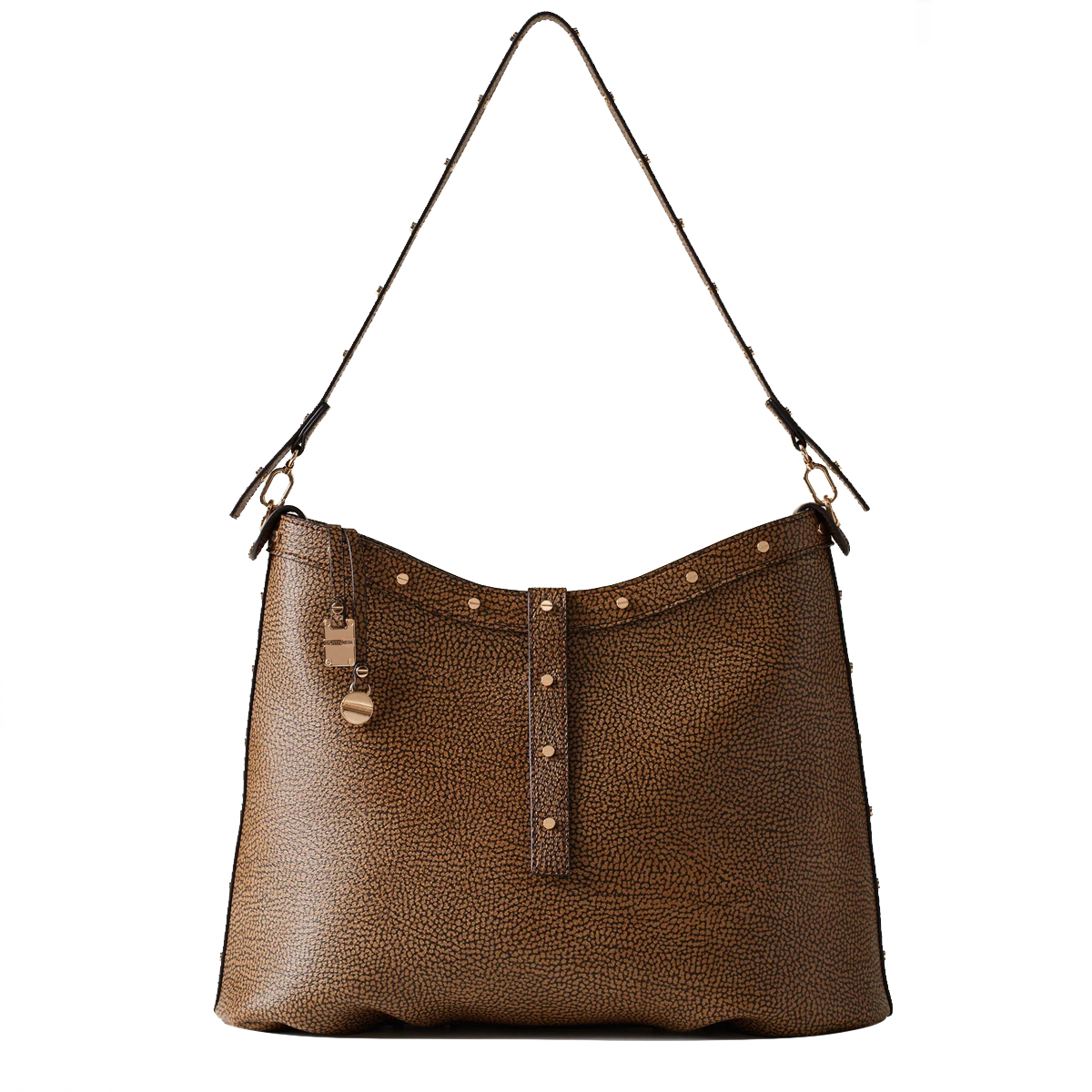 Borbonese Borsa a spalla Metropole Hobo Medium OP Naturale Nero - 1 Borbonese Borsa a spalla Metropole Hobo Medium OP Naturale Nero - 1