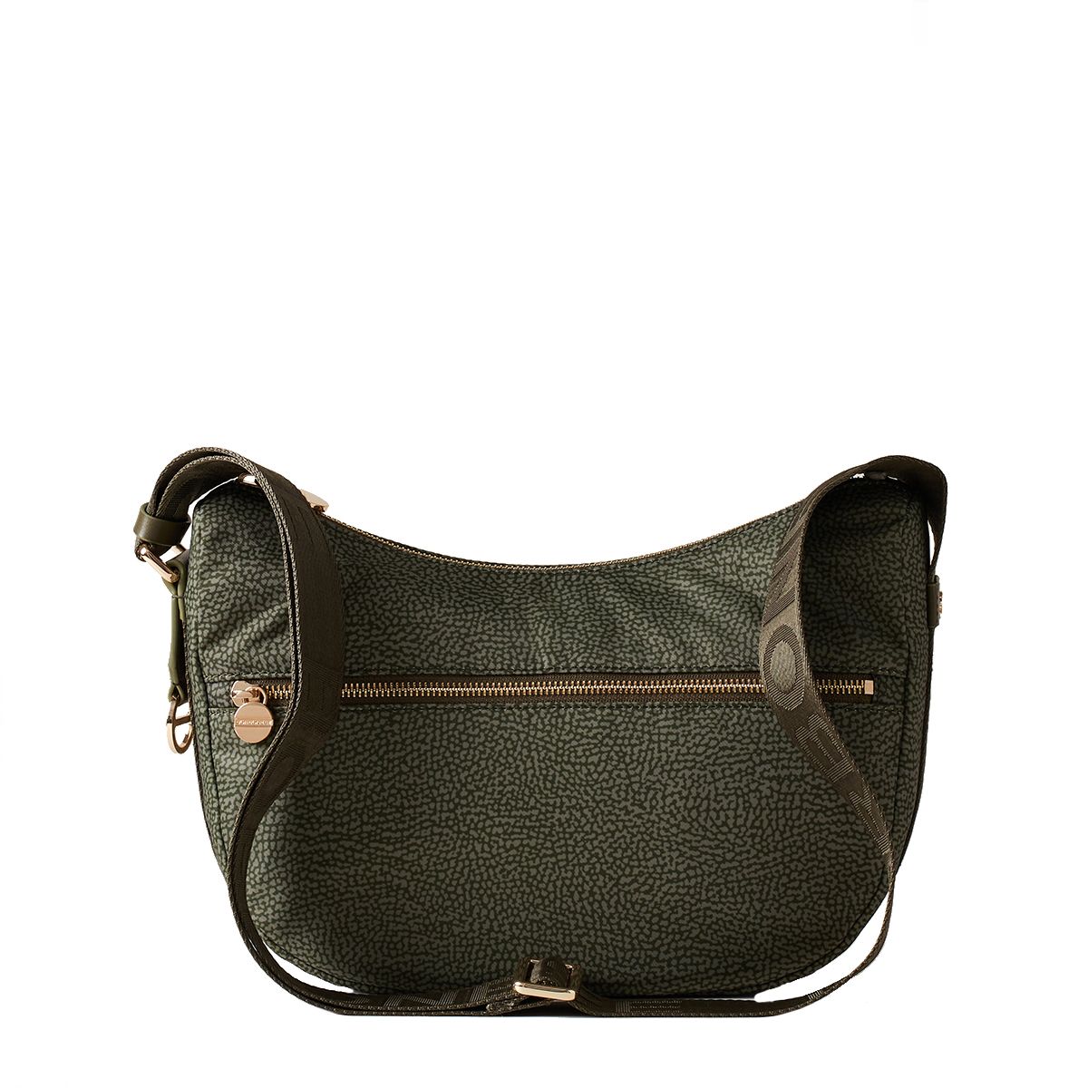 Borbonese Borsa Luna Bag Small con taschino in Nylon Riciclato Verde Militare - 1 Borbonese Borsa Luna Bag Small con taschino in Nylon Riciclato Verde Militare - 1