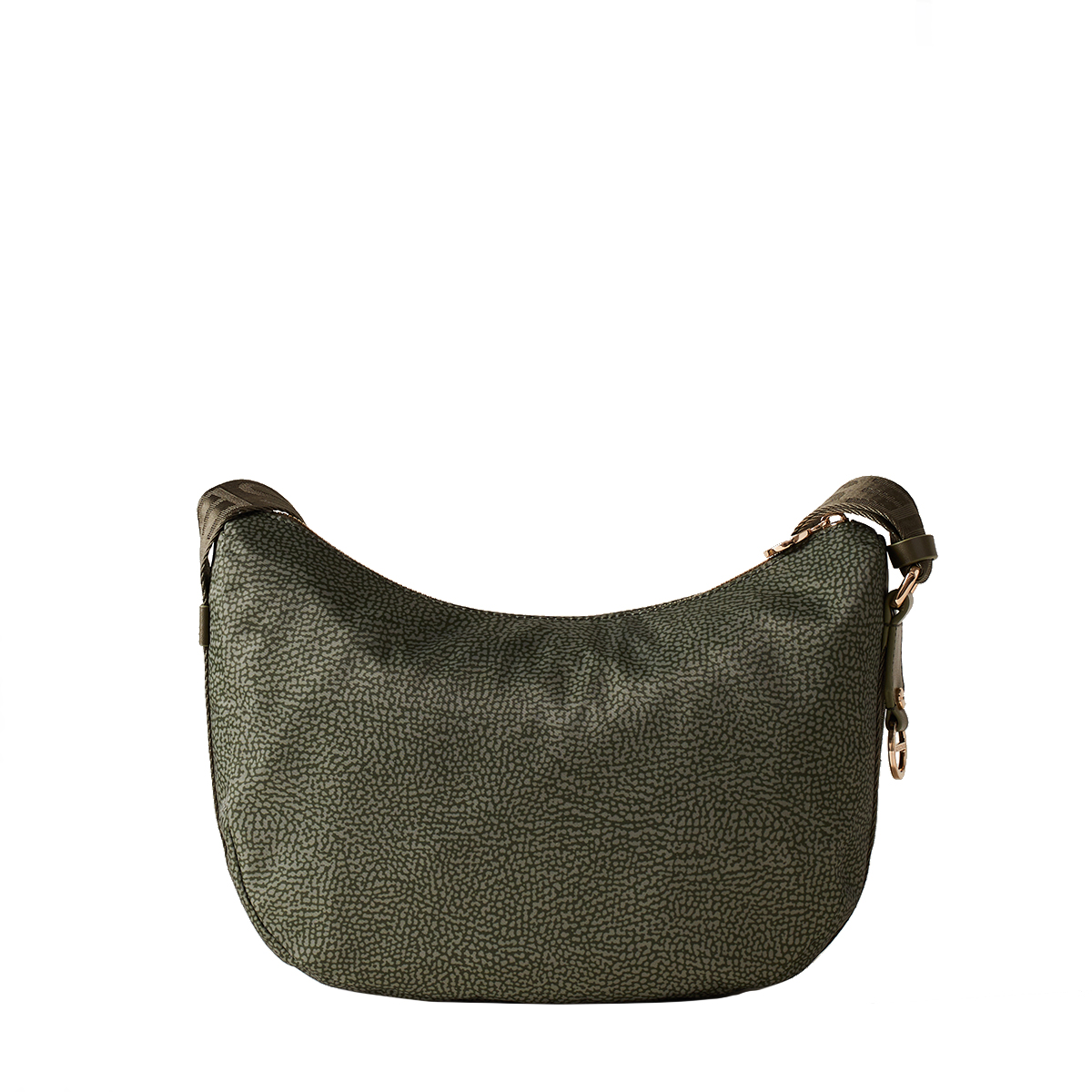 Borbonese Borsa Luna Bag Small con taschino in Nylon Riciclato Verde Militare - 3 Borbonese Borsa Luna Bag Small con taschino in Nylon Riciclato Verde Militare - 3
