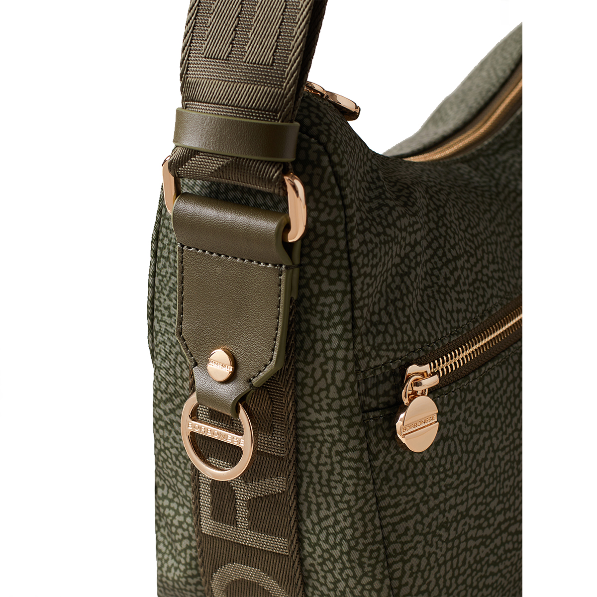 Borbonese Borsa Luna Bag Small con taschino in Nylon Riciclato Verde Militare - 4 Borbonese Borsa Luna Bag Small con taschino in Nylon Riciclato Verde Militare - 4