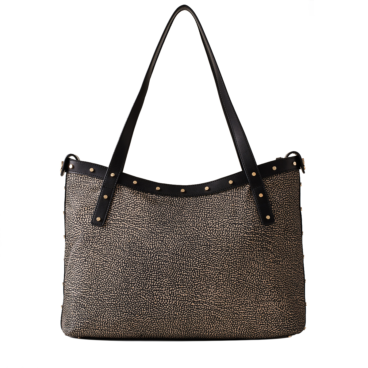 Borbonese Shopper Large OP Naturale Nero - 3 Borbonese Shopper Large OP Naturale Nero - 3