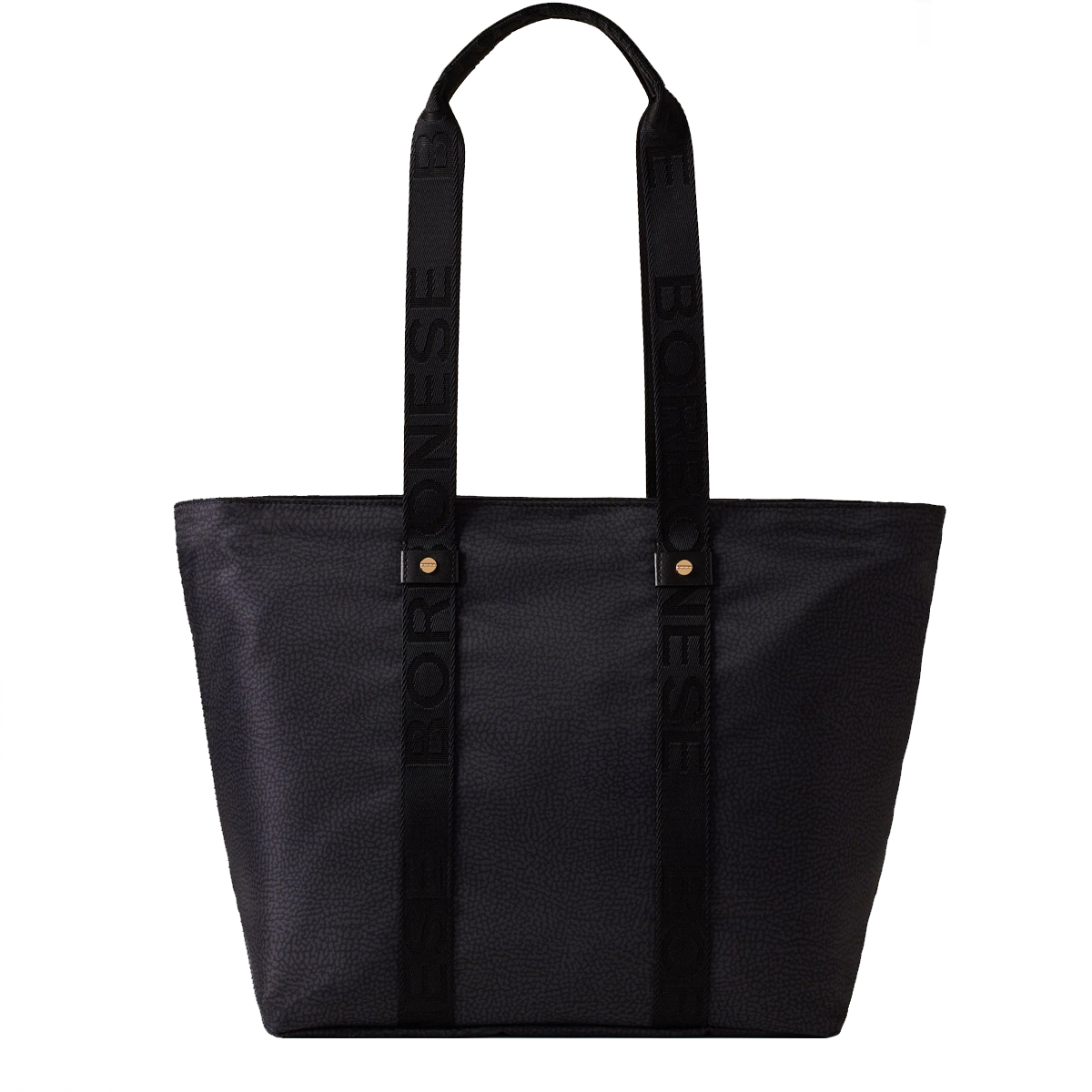 Borbonese Shopper Eco Line Medium Dark Black - 1 Borbonese Shopper Eco Line Medium Dark Black - 1