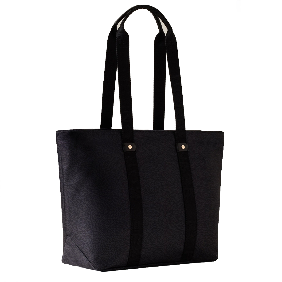 Borbonese Shopper Eco Line Medium Dark Black - 3 Borbonese Shopper Eco Line Medium Dark Black - 3