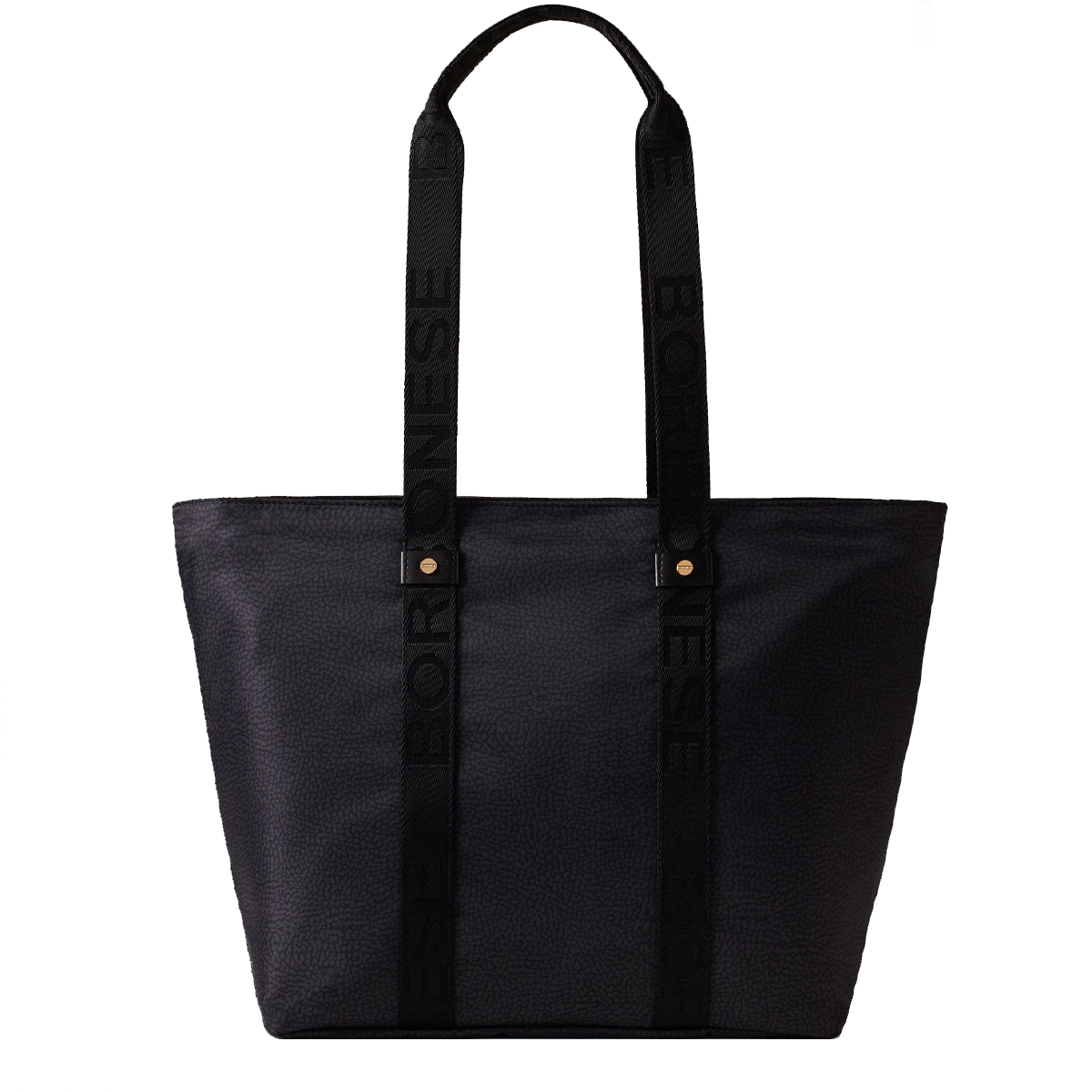 Borbonese Shopper Eco Line Medium Dark Black - 4 Borbonese Shopper Eco Line Medium Dark Black - 4