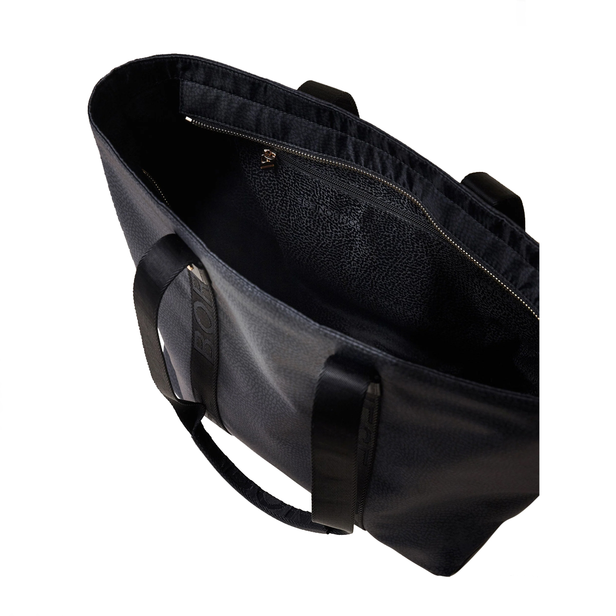 Borbonese Shopper Eco Line Medium Dark Black - 5 Borbonese Shopper Eco Line Medium Dark Black - 5