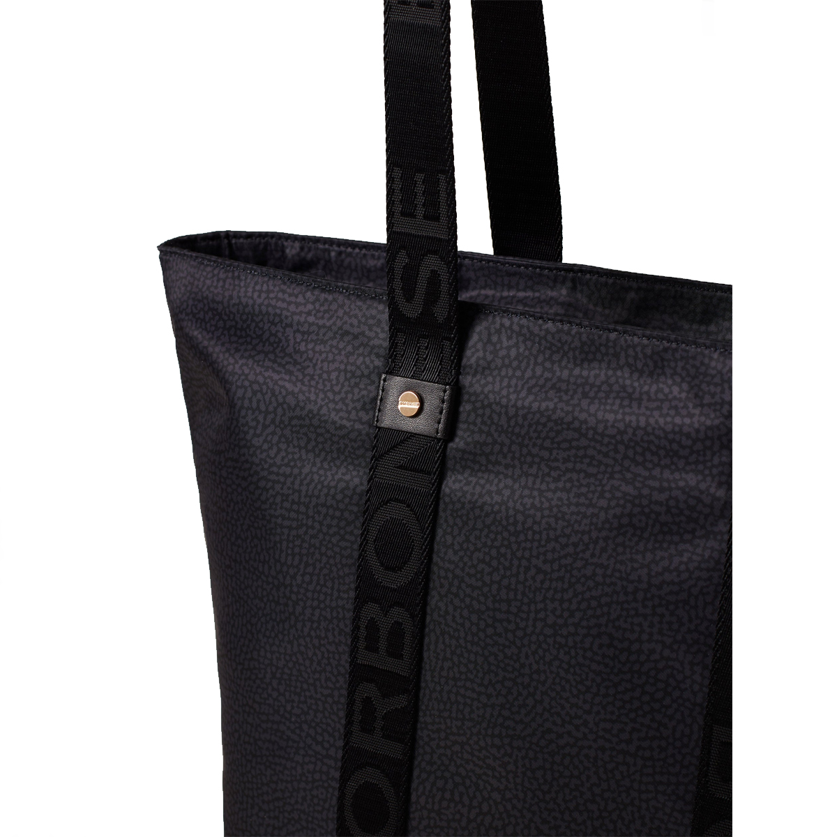 Borbonese Shopper Eco Line Medium Dark Black - 6 Borbonese Shopper Eco Line Medium Dark Black - 6