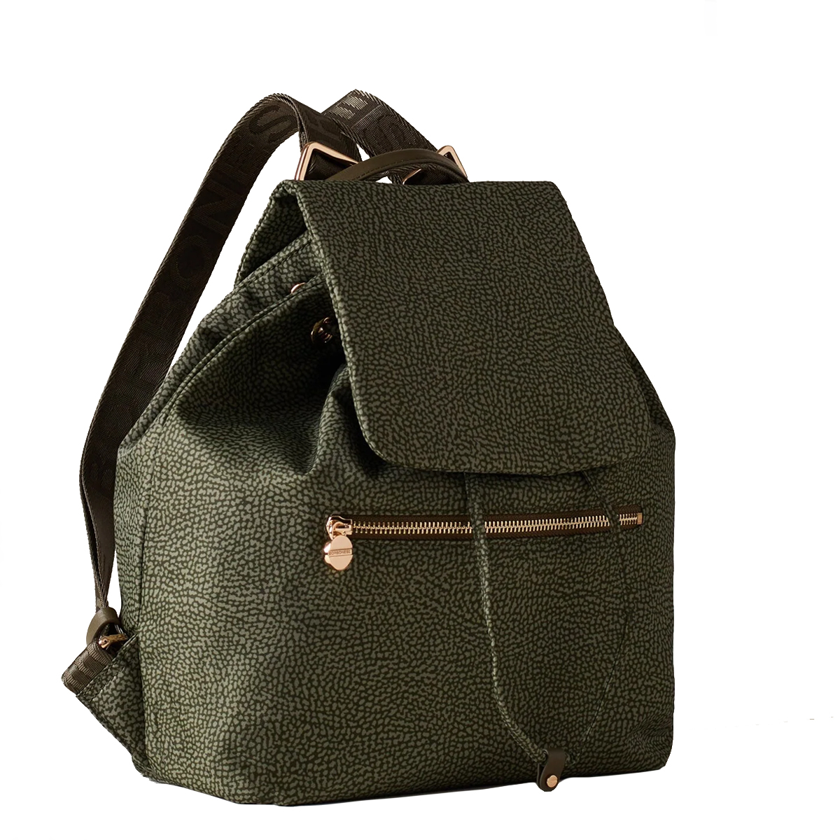 Borbonese Zaino Medium in Nylon Riciclato Verde Militare - 3 Borbonese Zaino Medium in Nylon Riciclato Verde Militare - 3