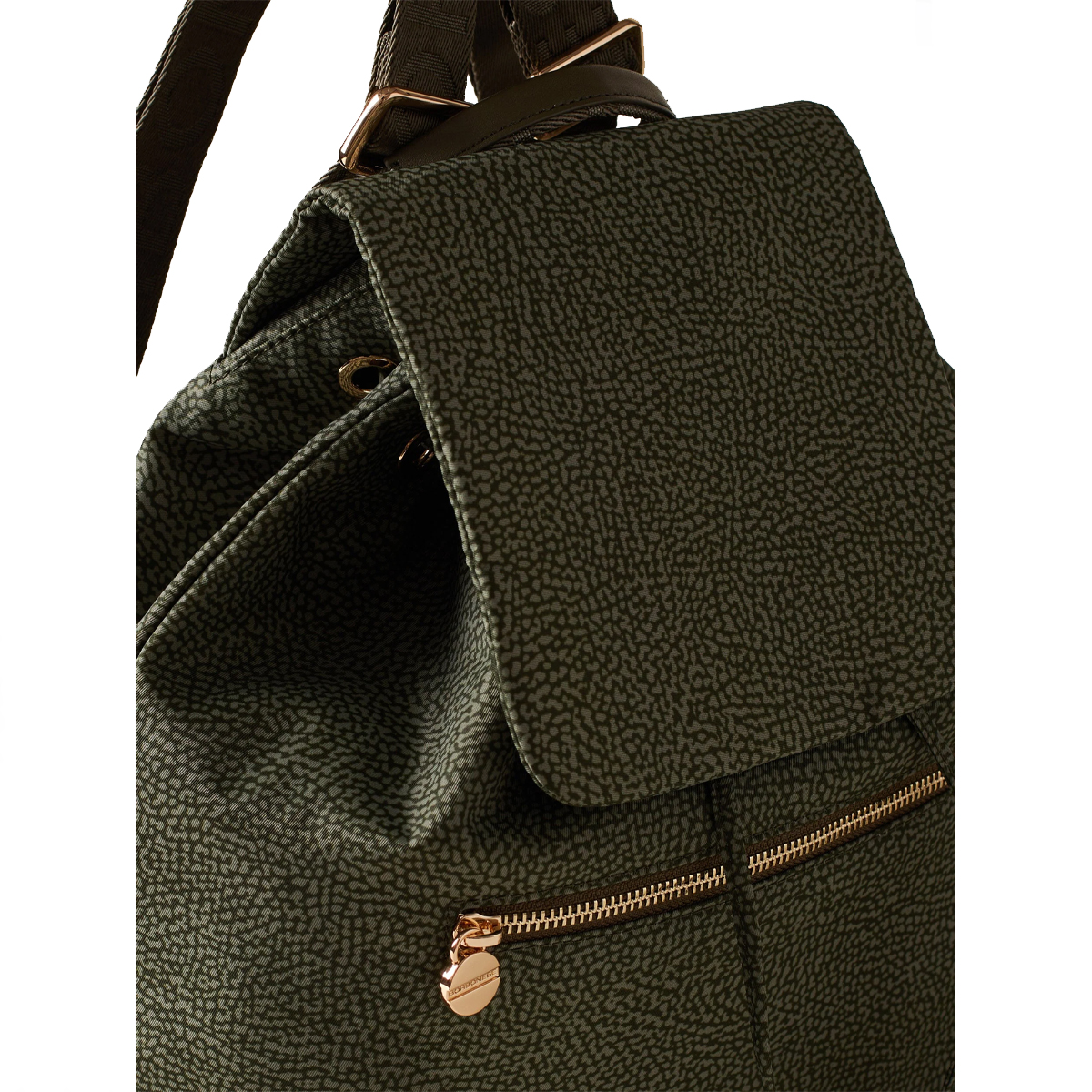 Borbonese Zaino Medium in Nylon Riciclato Verde Militare - 5 Borbonese Zaino Medium in Nylon Riciclato Verde Militare - 5
