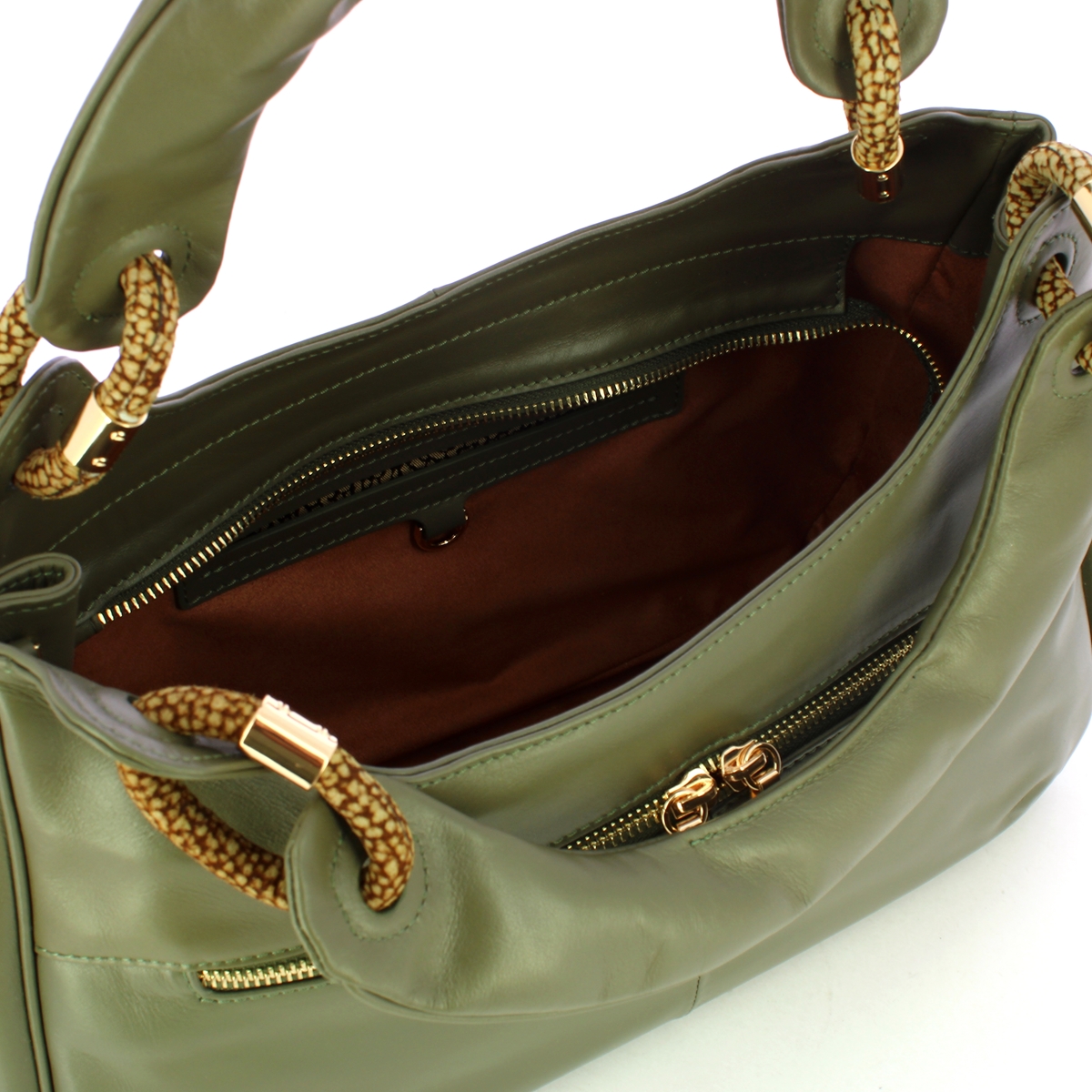Borbonese Borsa a mano in pelle Clay Grey OP Naturale - 5 Borbonese Borsa a mano in pelle Clay Grey OP Naturale - 5