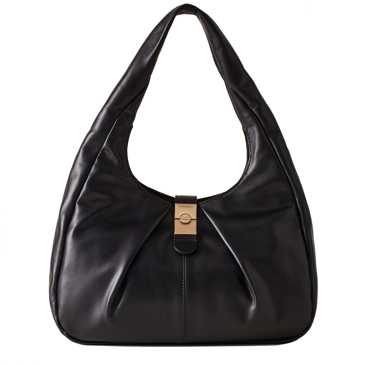 Borbonese Hobo Bag Cortina Medium Nero - 1 Borbonese Hobo Bag Cortina Medium Nero - 1