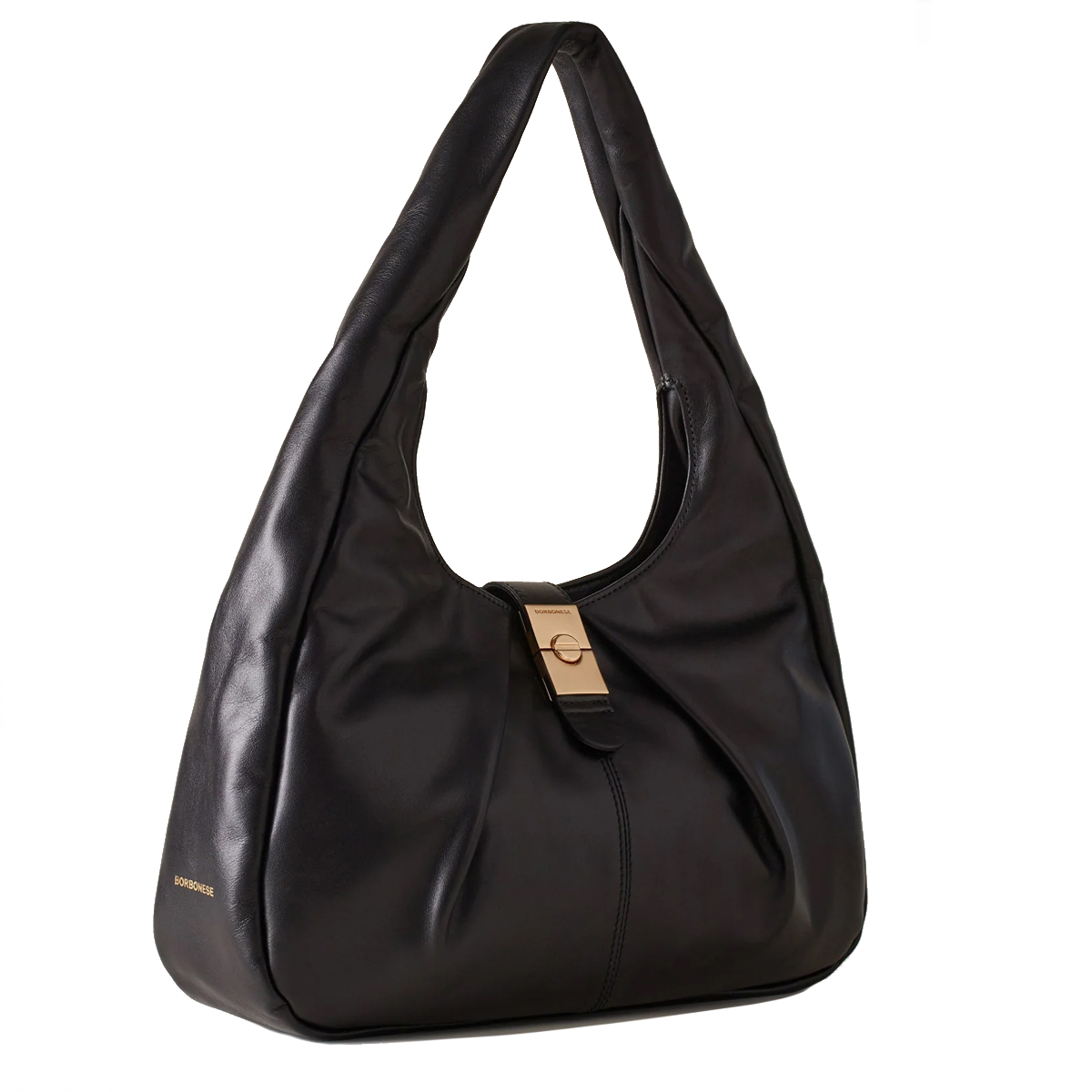 Borbonese Hobo Bag Cortina Medium Nero - 3 Borbonese Hobo Bag Cortina Medium Nero - 3