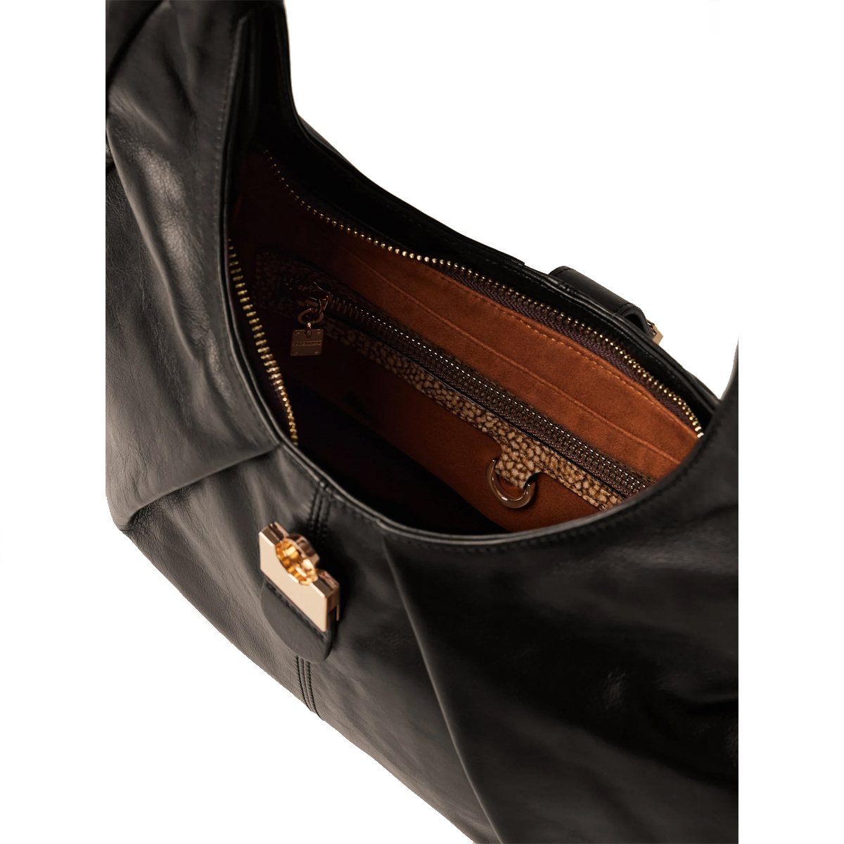 Borbonese Hobo Bag Cortina Medium Nero - 5 Borbonese Hobo Bag Cortina Medium Nero - 5