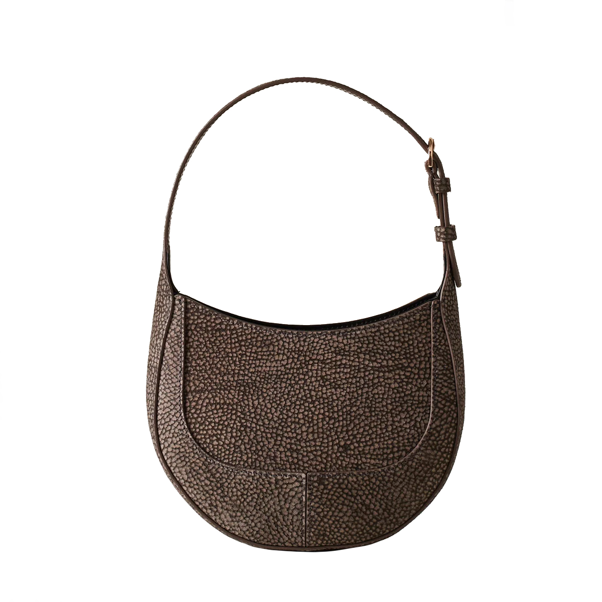 Borbonese Mini Hobo Bag 110 in camoscio Clay Grey - 4 Borbonese Mini Hobo Bag 110 in camoscio Clay Grey - 4