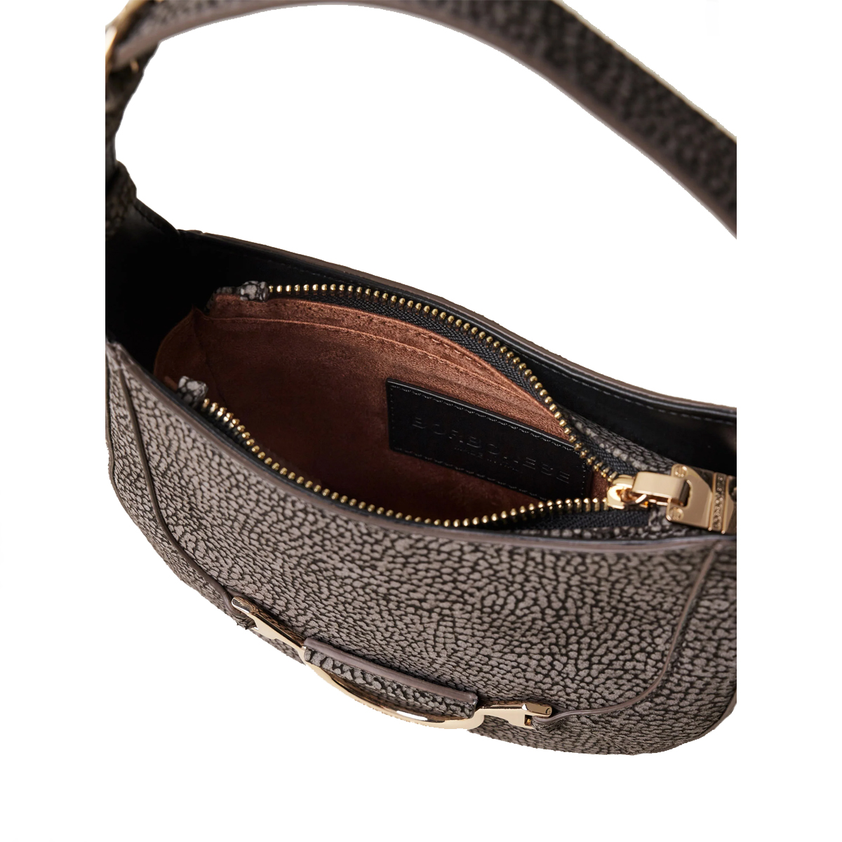 Borbonese Mini Hobo Bag 110 in camoscio Clay Grey - 5 Borbonese Mini Hobo Bag 110 in camoscio Clay Grey - 5