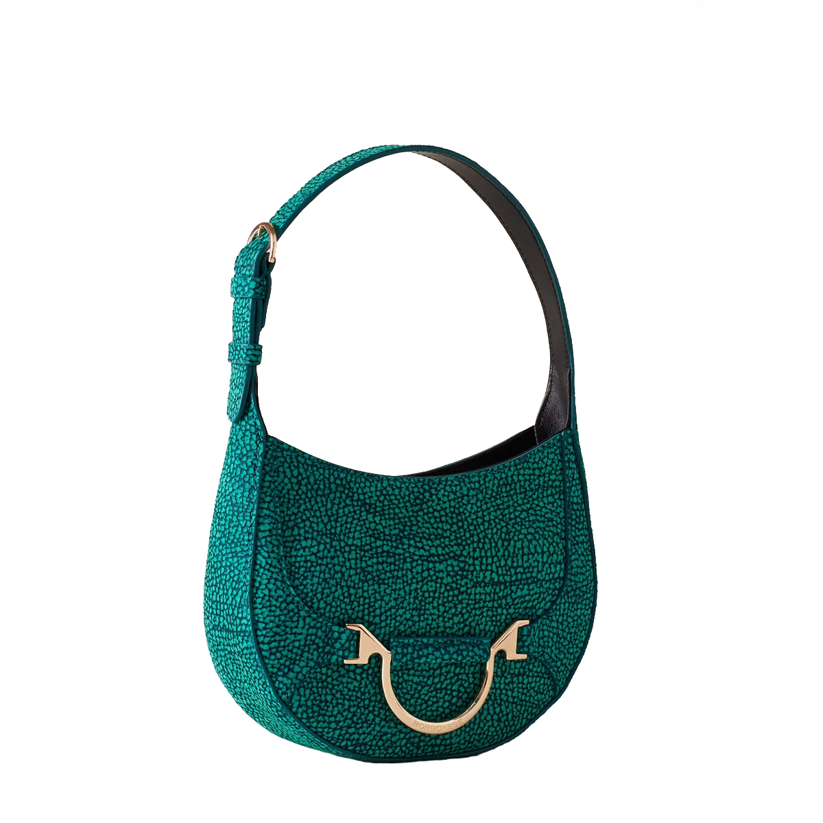 Borbonese Mini Hobo Bag 110 in camoscio Peacock - 3 Borbonese Mini Hobo Bag 110 in camoscio Peacock - 3