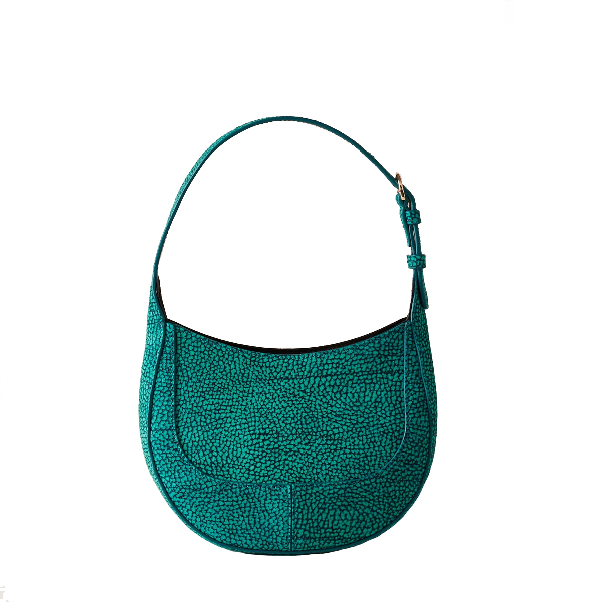 Borbonese Mini Hobo Bag 110 in camoscio Peacock - 4 Borbonese Mini Hobo Bag 110 in camoscio Peacock - 4