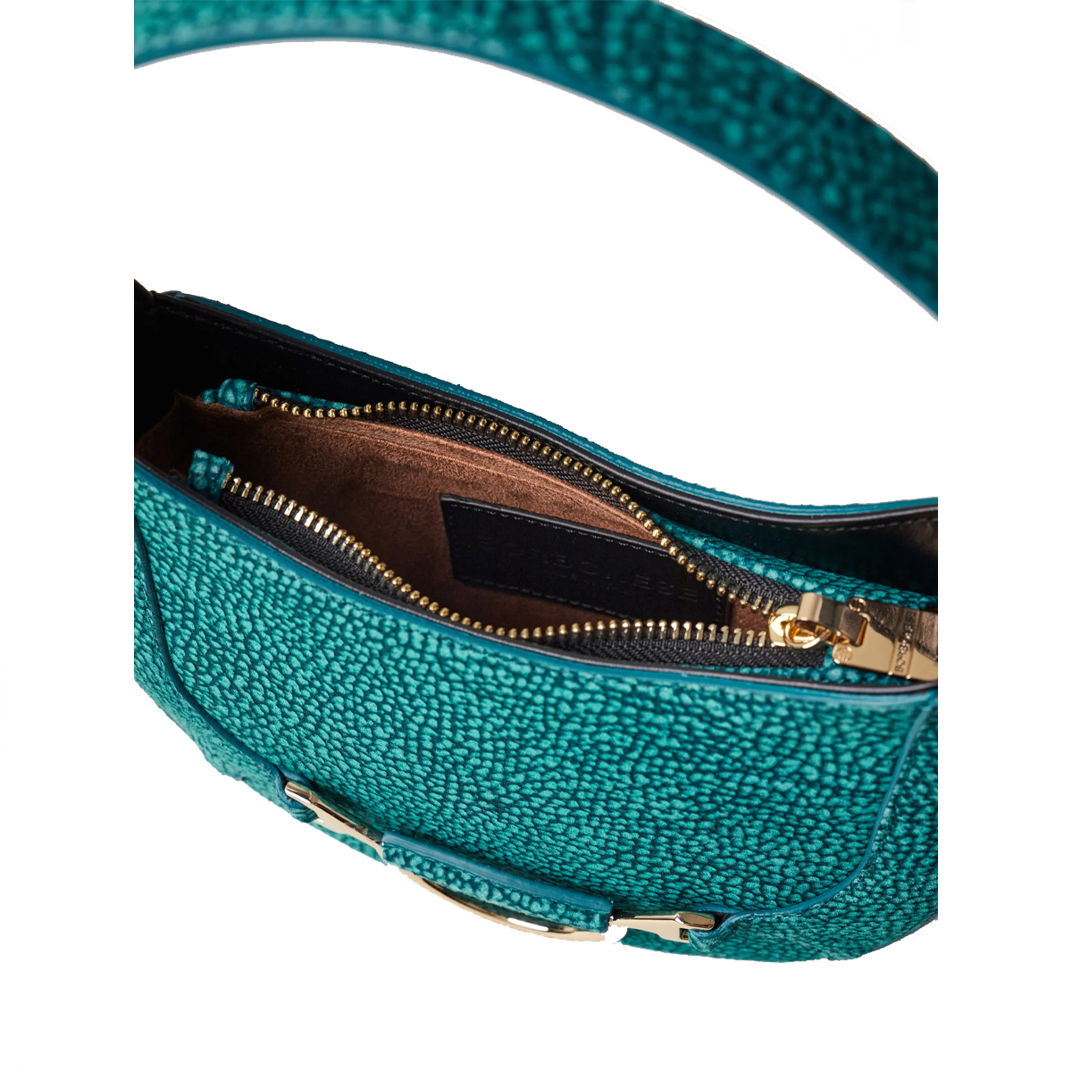 Borbonese Mini Hobo Bag 110 in camoscio Peacock - 5 Borbonese Mini Hobo Bag 110 in camoscio Peacock - 5