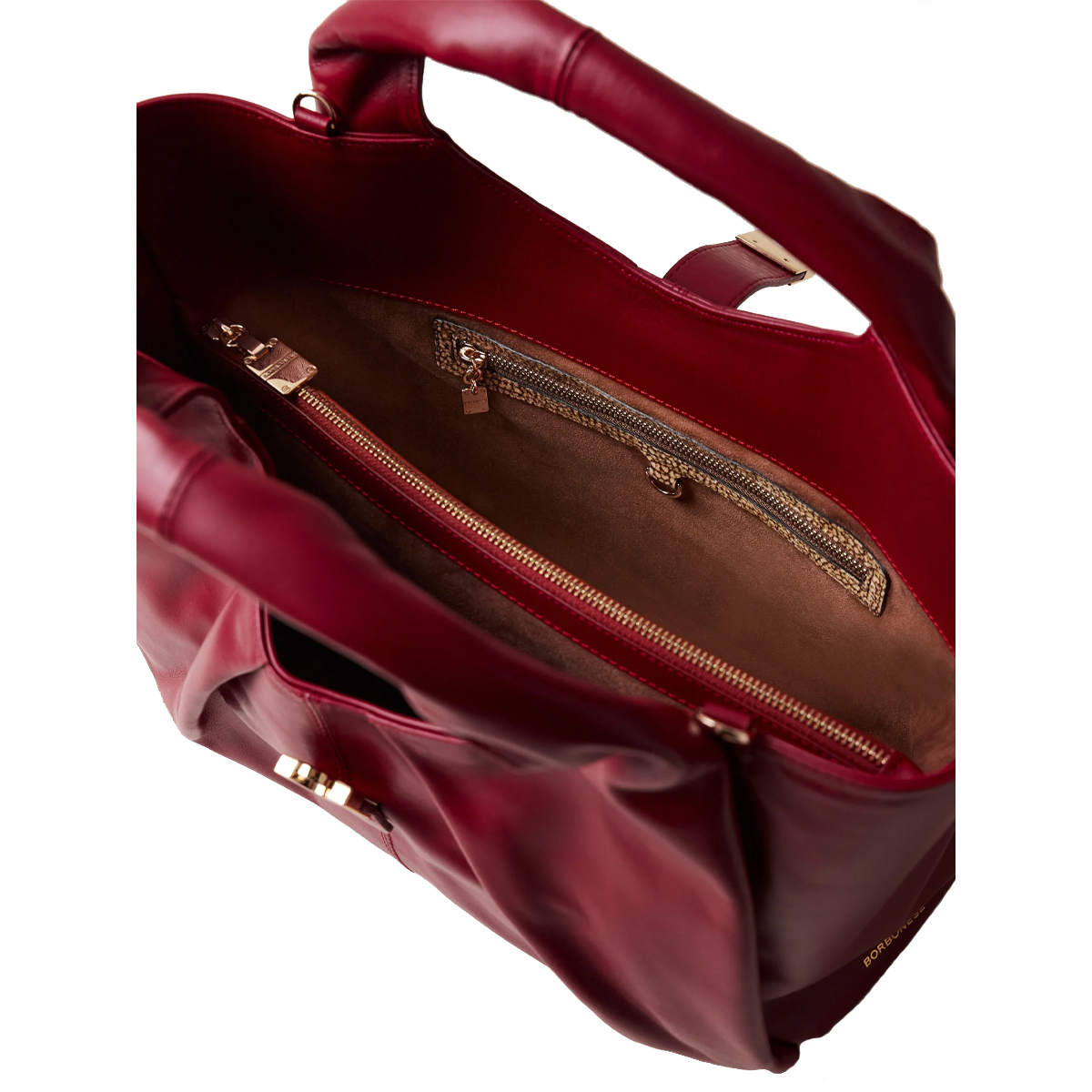 Borbonese Borsa a mano Cortina Medium Borgogna - 5 Borbonese Borsa a mano Cortina Medium Borgogna - 5