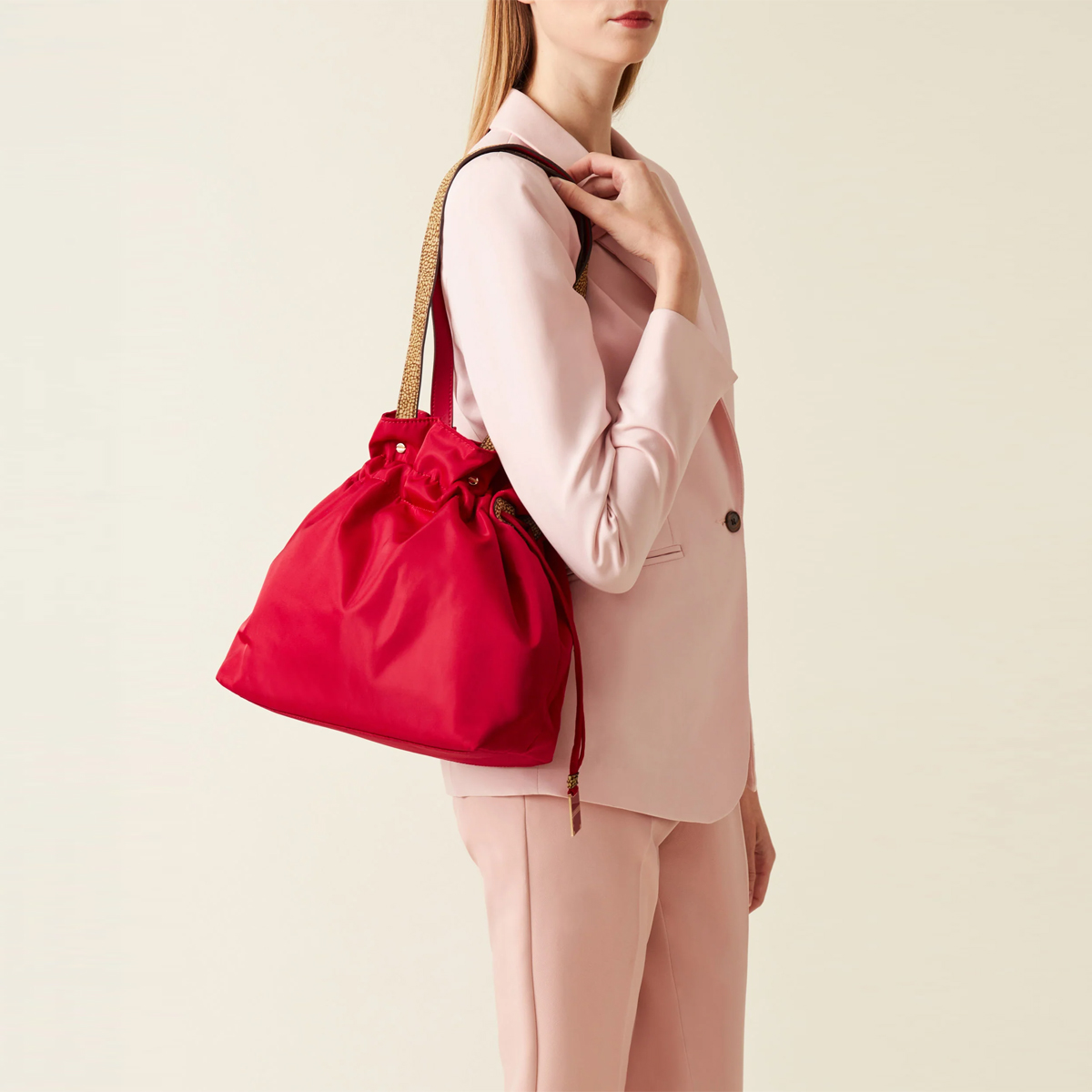 Borbonese Borsa Shopping M Borgogna Op Naturale - 2 Borbonese Borsa Shopping M Borgogna Op Naturale - 2