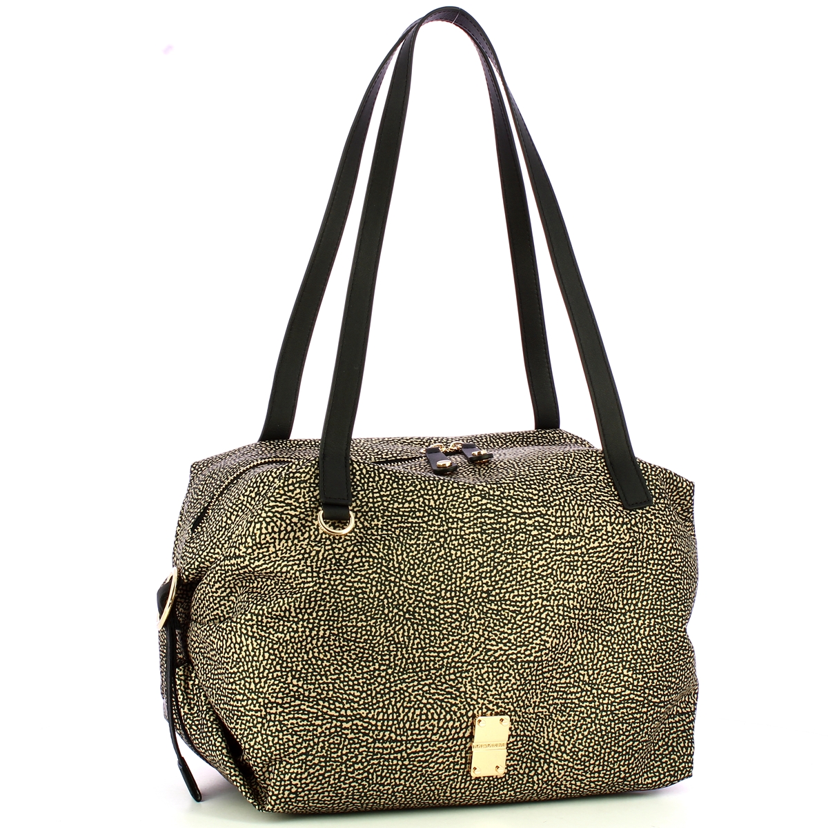 Borbonese Borsa shopping Medium OP Naturale Nero - 2 Borbonese Borsa shopping Medium OP Naturale Nero - 2