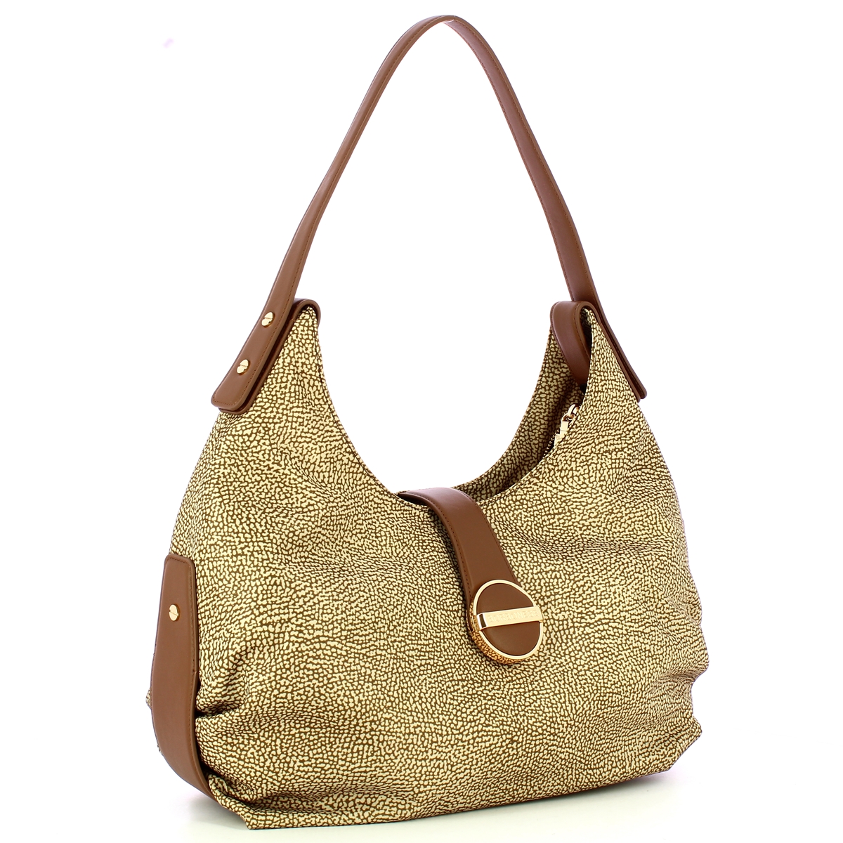 Borbonese Borsa a spalla Eclipse Hobo Medium Beige Marrone - 2 Borbonese Borsa a spalla Eclipse Hobo Medium Beige Marrone - 2