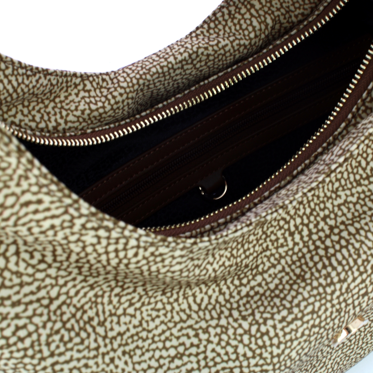 Borbonese Borsa a spalla Eclipse Hobo Medium Beige Marrone - 4 Borbonese Borsa a spalla Eclipse Hobo Medium Beige Marrone - 4
