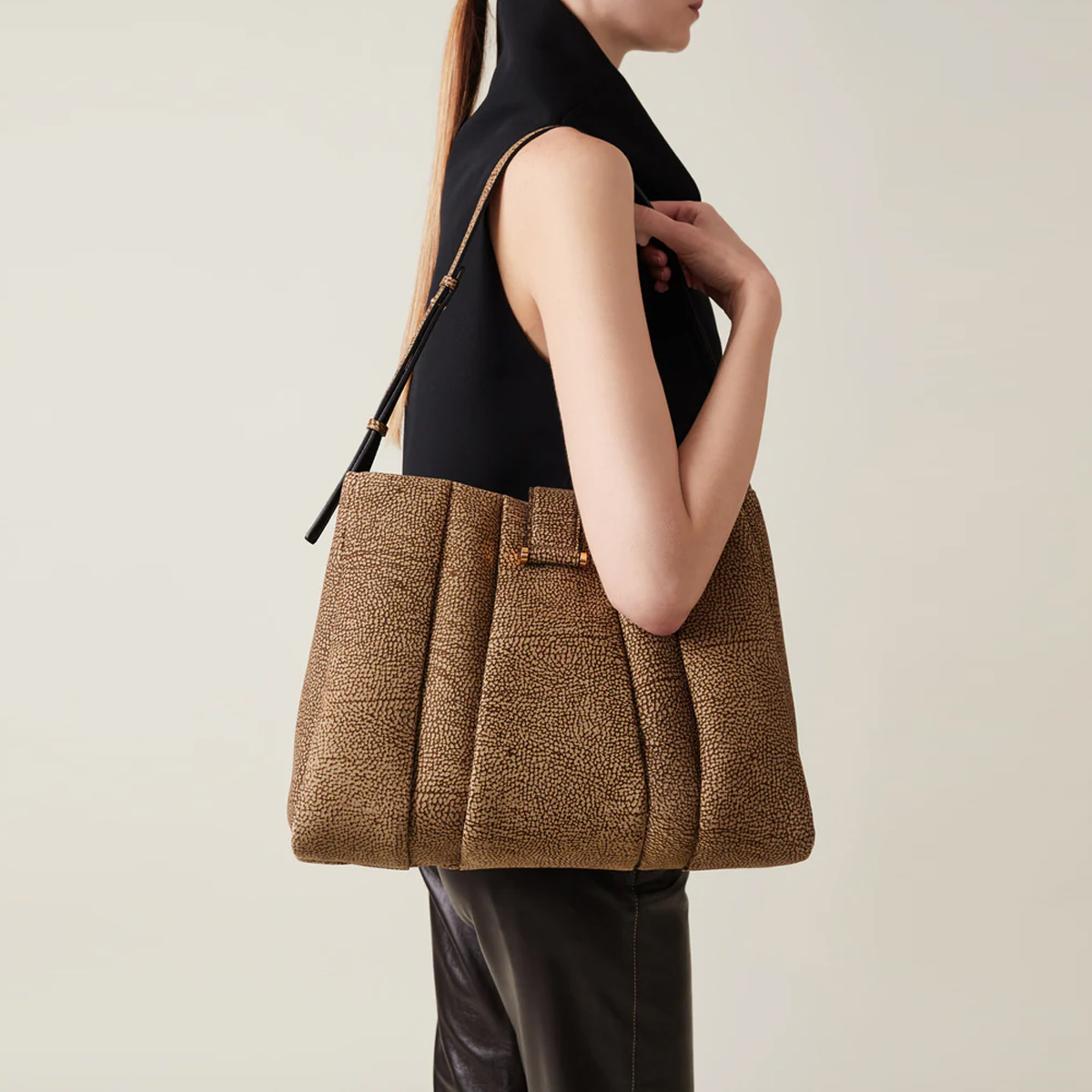 Borbonese Hobo Bag L'Eclair OP Naturale - 6 Borbonese Hobo Bag L'Eclair OP Naturale - 6