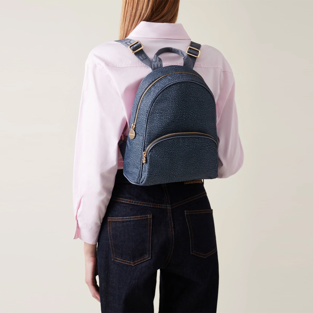 Borbonese Zaino Medium Denim - 2 Borbonese Zaino Medium Denim - 2