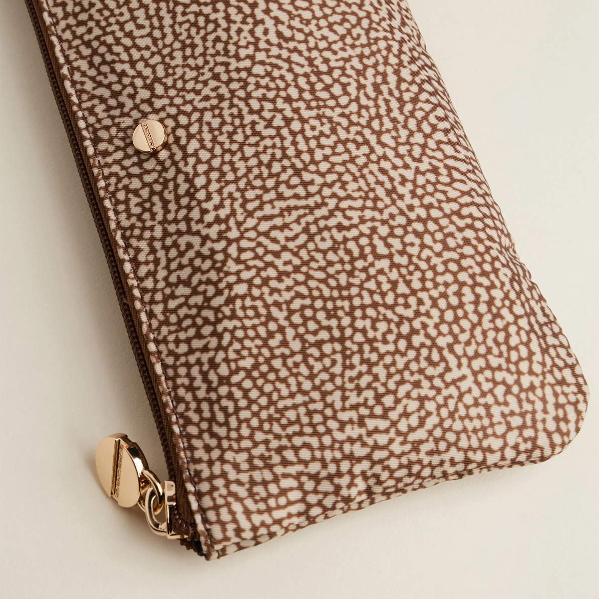 Borbonese Beige Marrone Flat Pouch - 3 Borbonese Beige Marrone Flat Pouch - 3