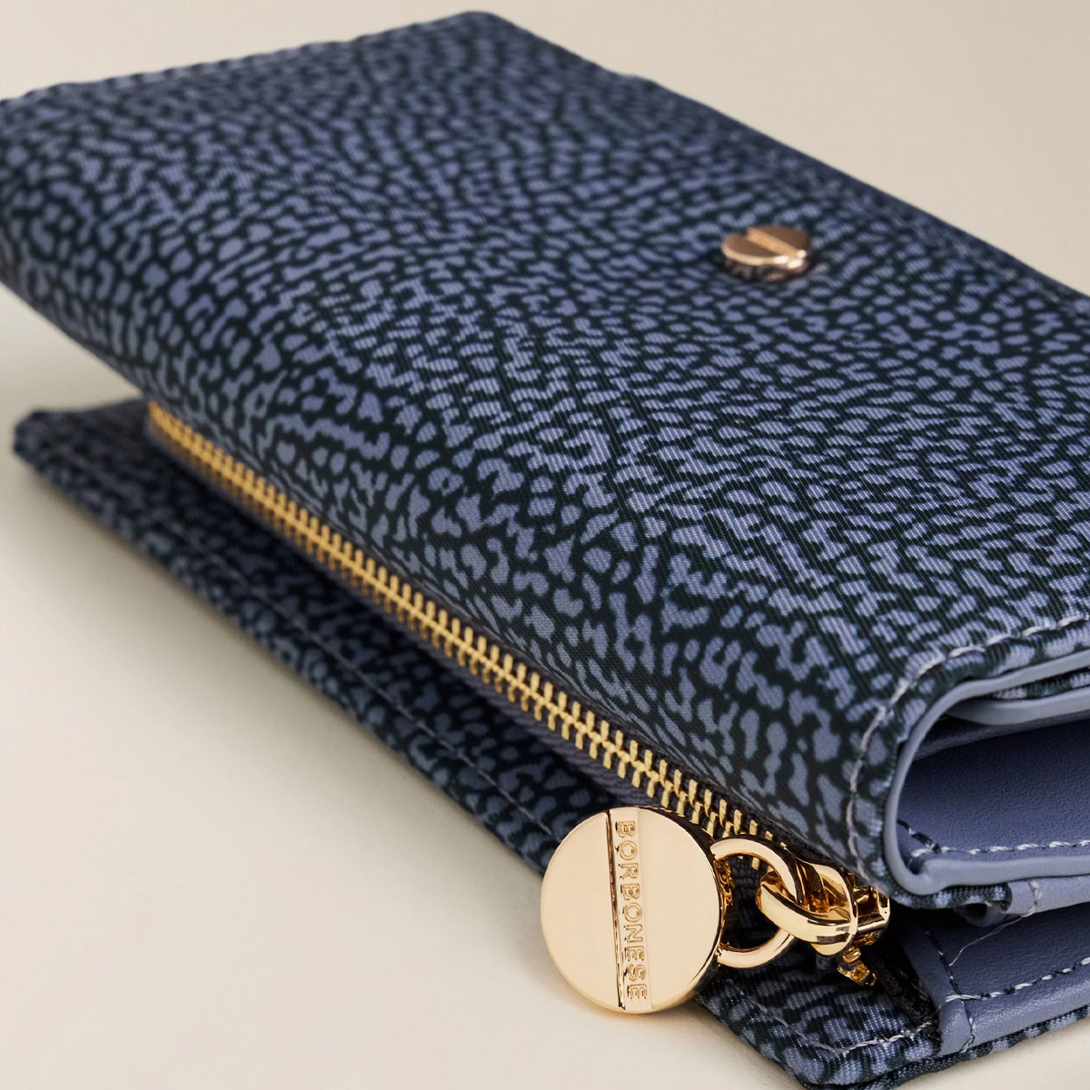 Borbonese Denim Medium Wallet with RFID made of Recycled Nylon - 4 Borbonese Denim Medium Wallet with RFID made of Recycled Nylon - 4