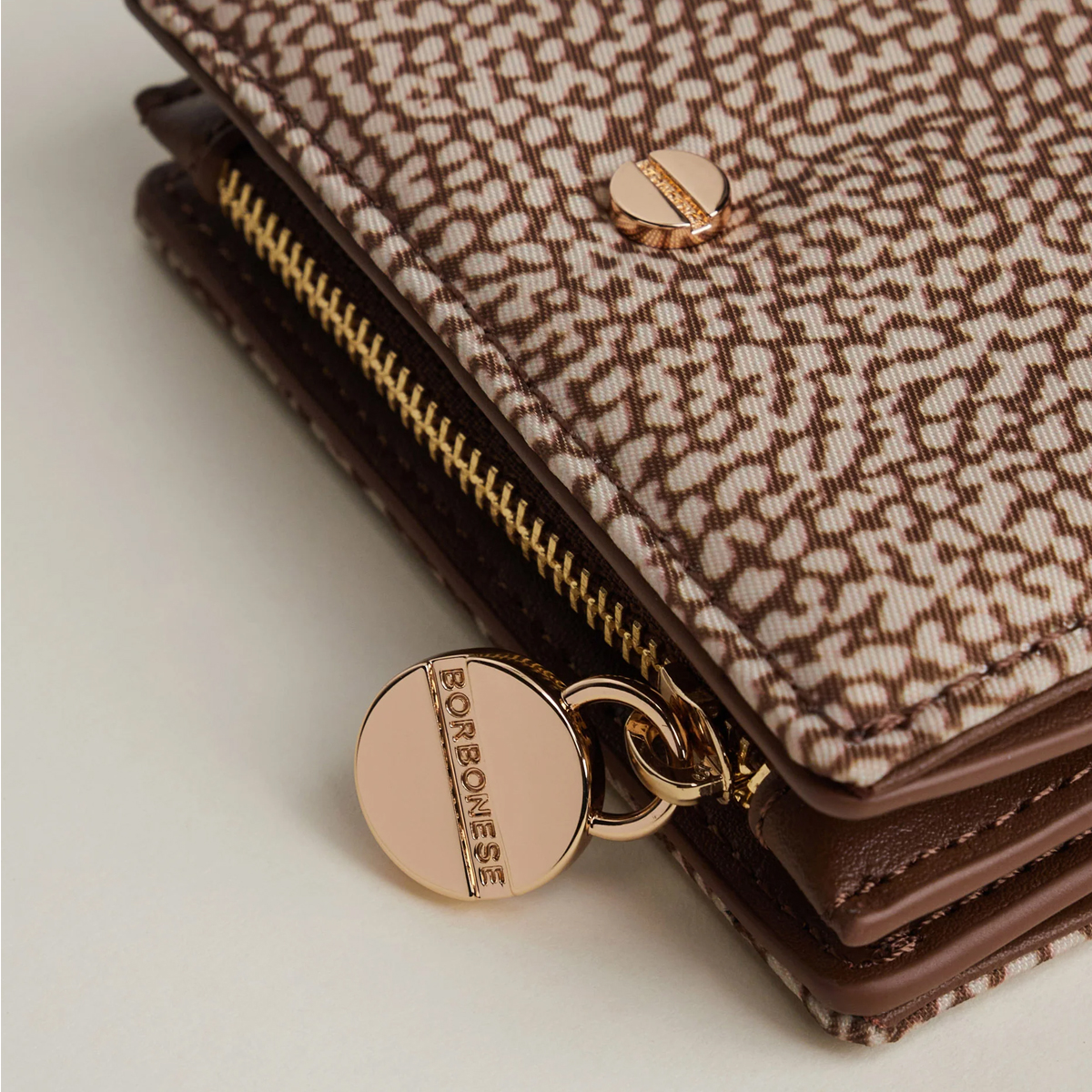 Borbonese Small Beige Marrone Wallet - 4 Borbonese Small Beige Marrone Wallet - 4